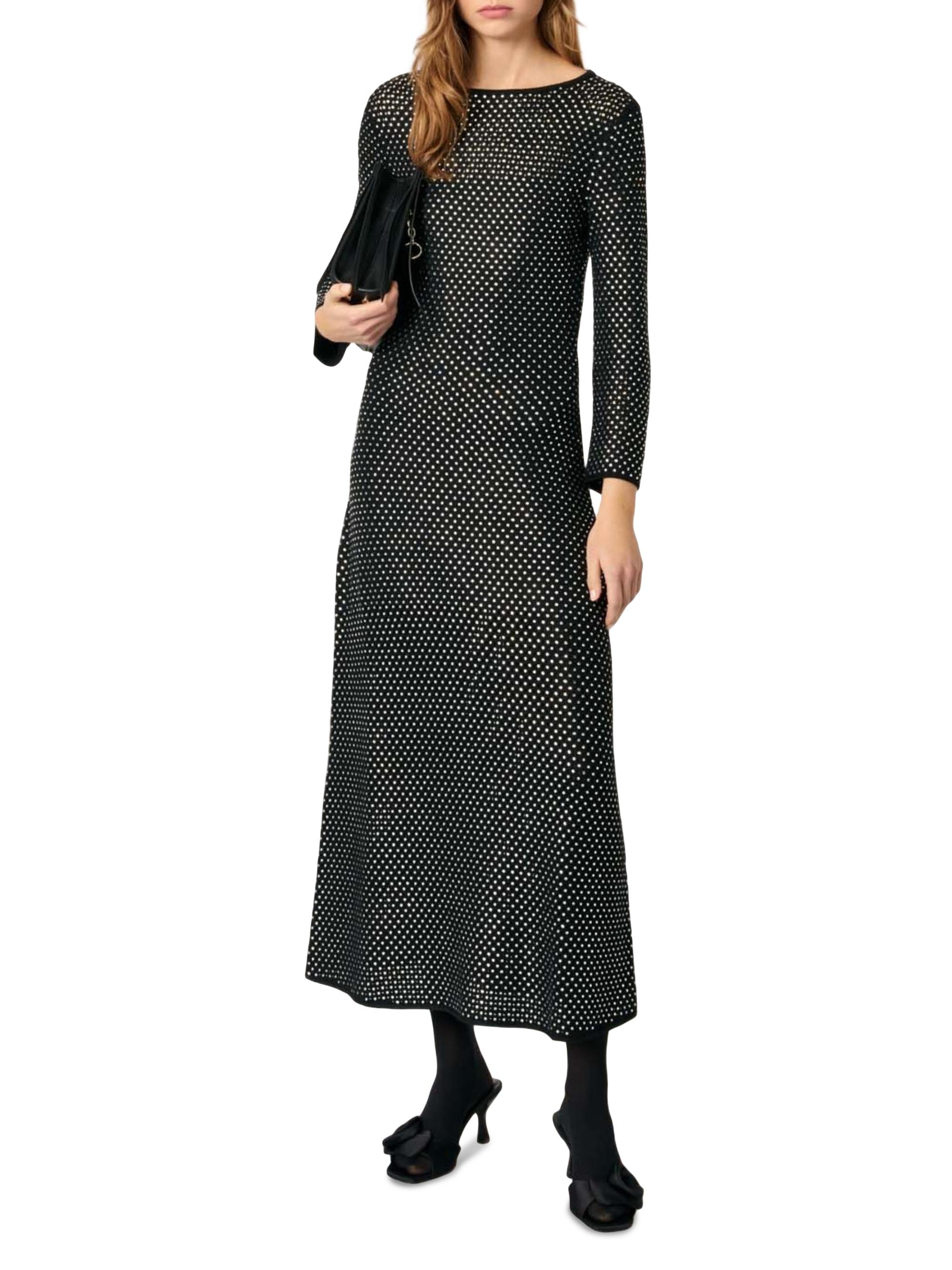 Maje Women's Rhinestone Maxi Dress - Black