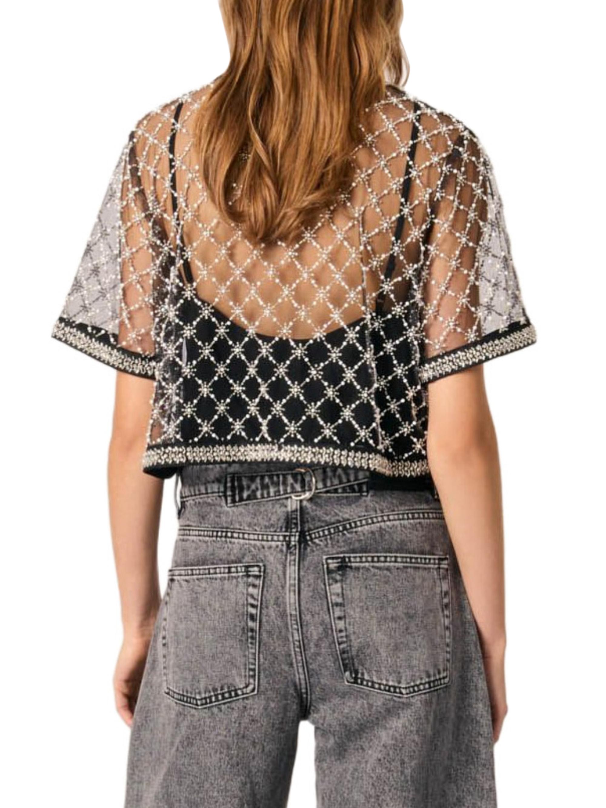 Maje Embroidered Tulle Top | Saks Fifth Avenue