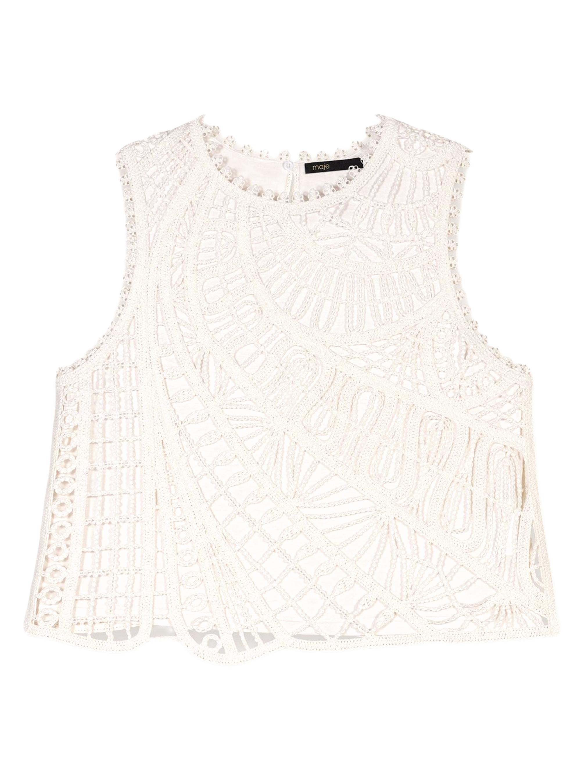 Maje Women's Crochet-Knit Top - White