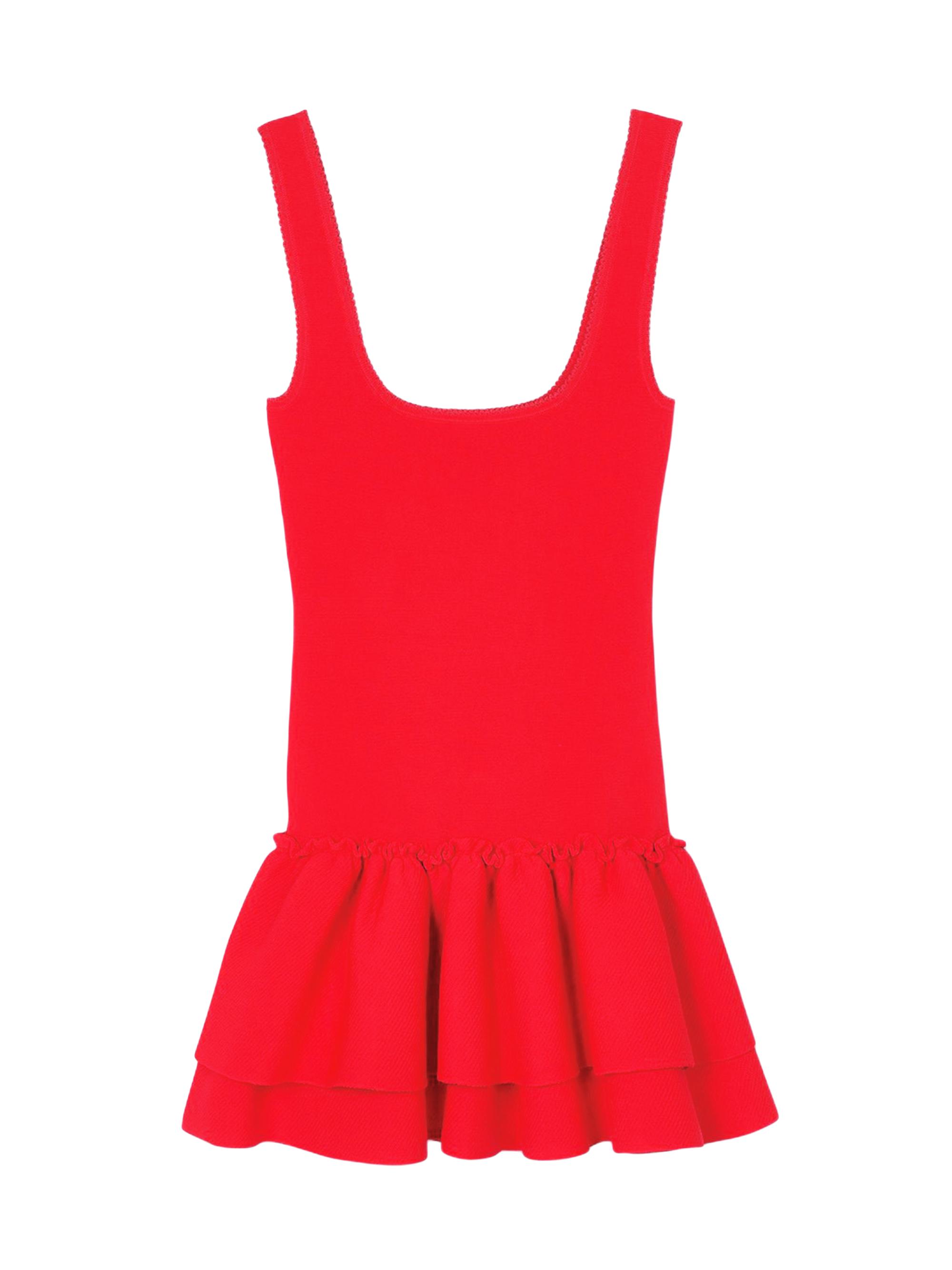 Sandro Women's Mini Knit Dress with Ruffles - Black