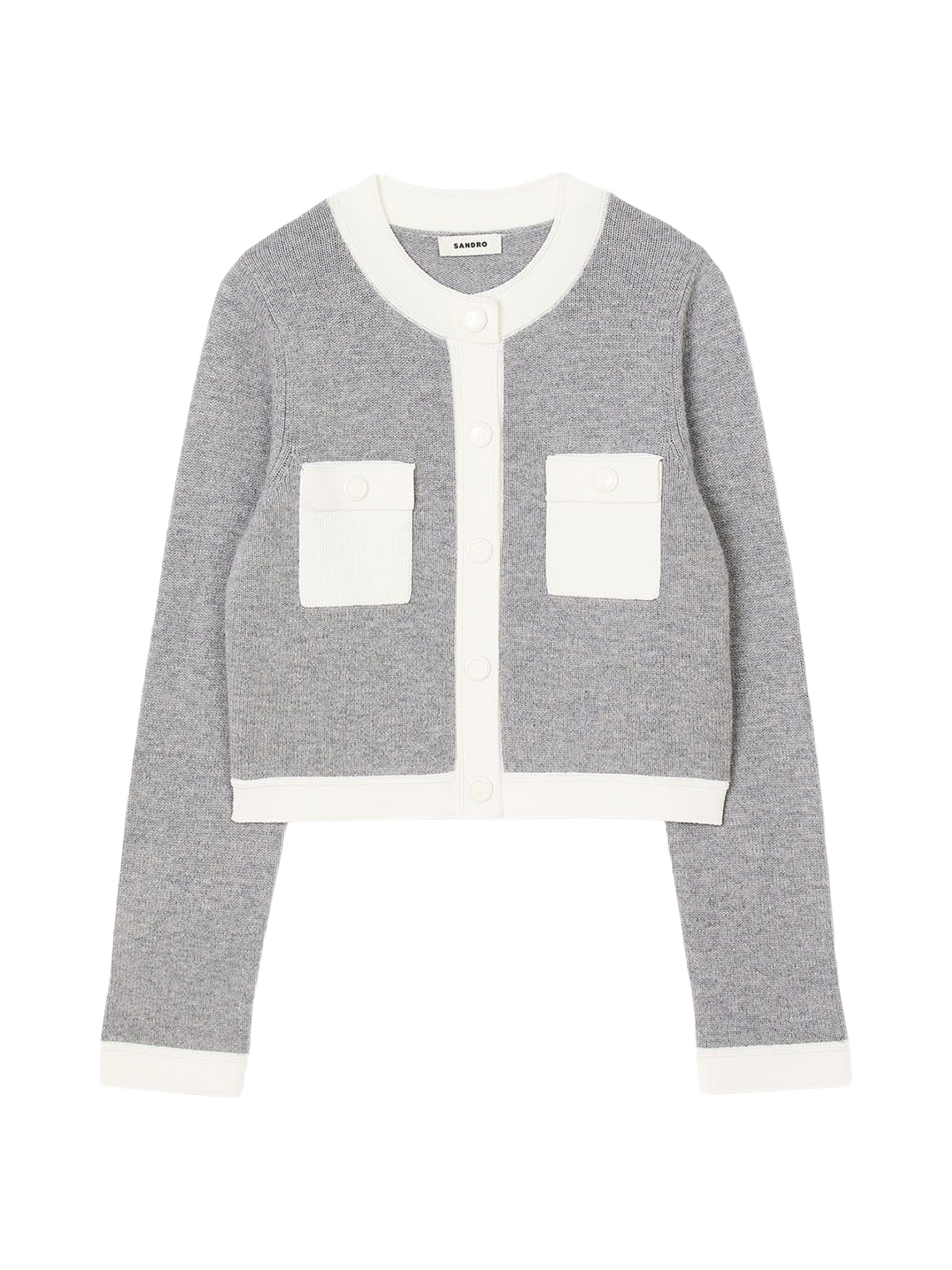 Sandro Women's Two-Tone Cardigan - Grey