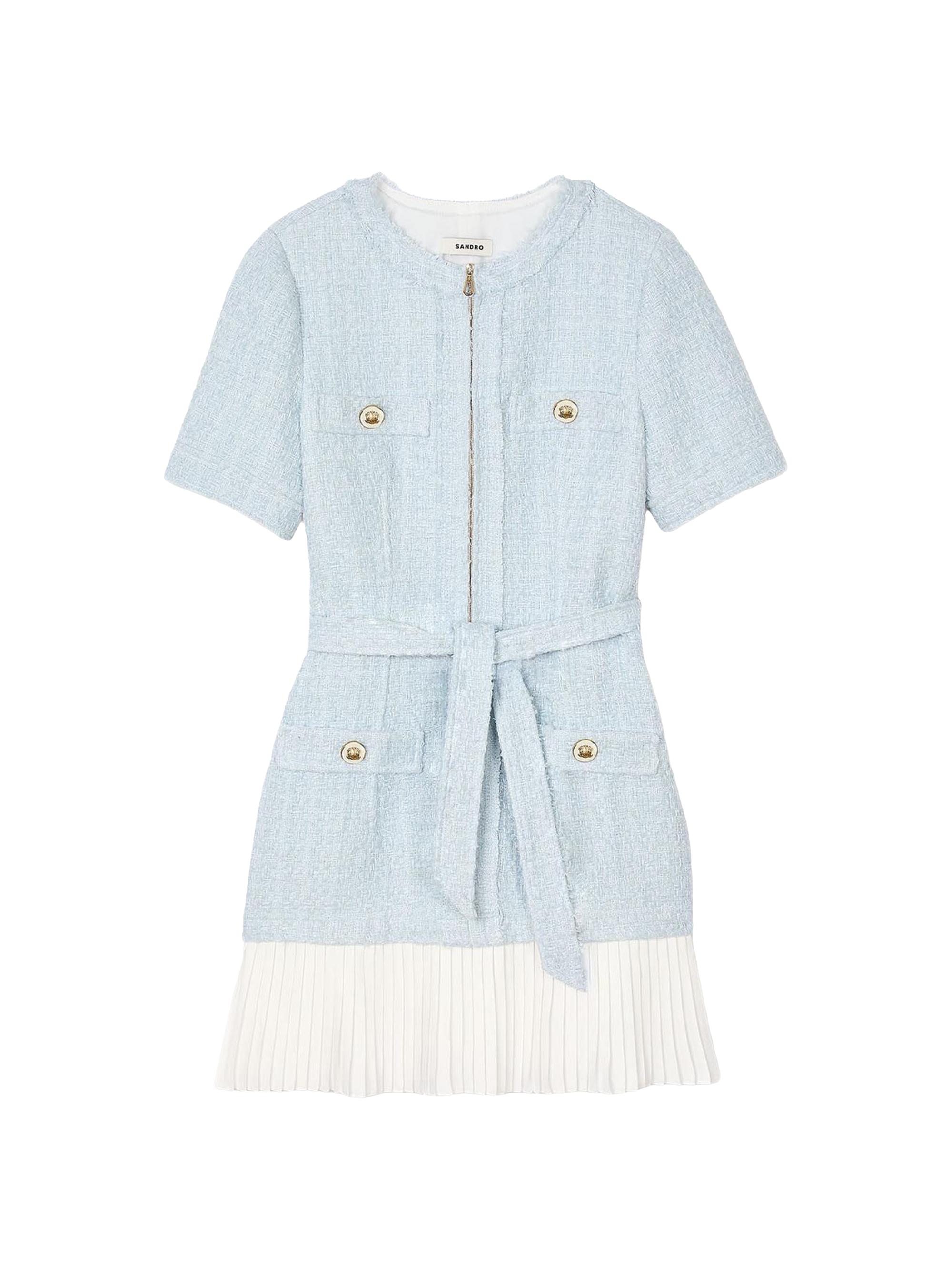 Sandro Women's Mini Tweed Dress - Sky Blue