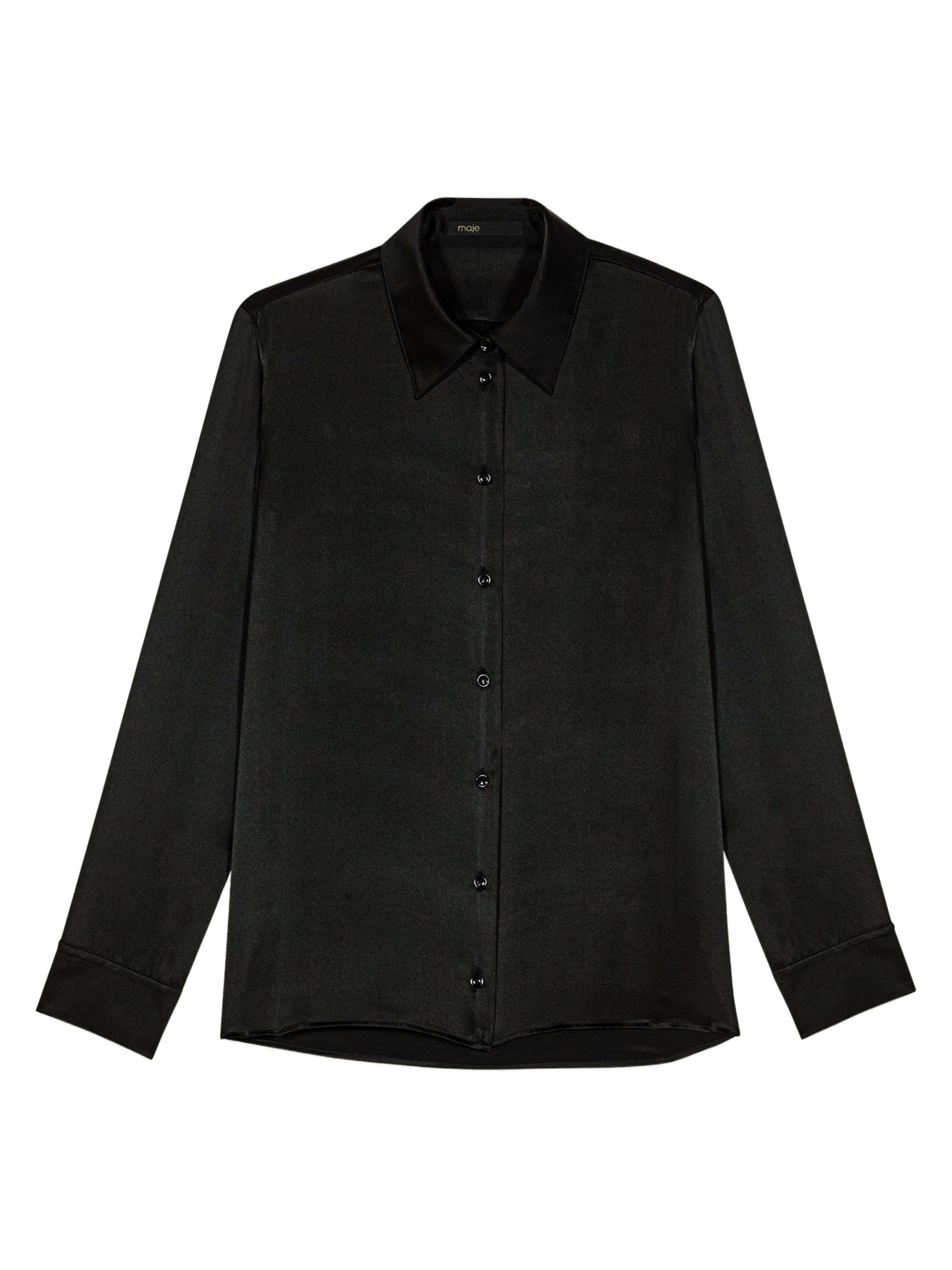 Maje Women's Silk Shirt - Black