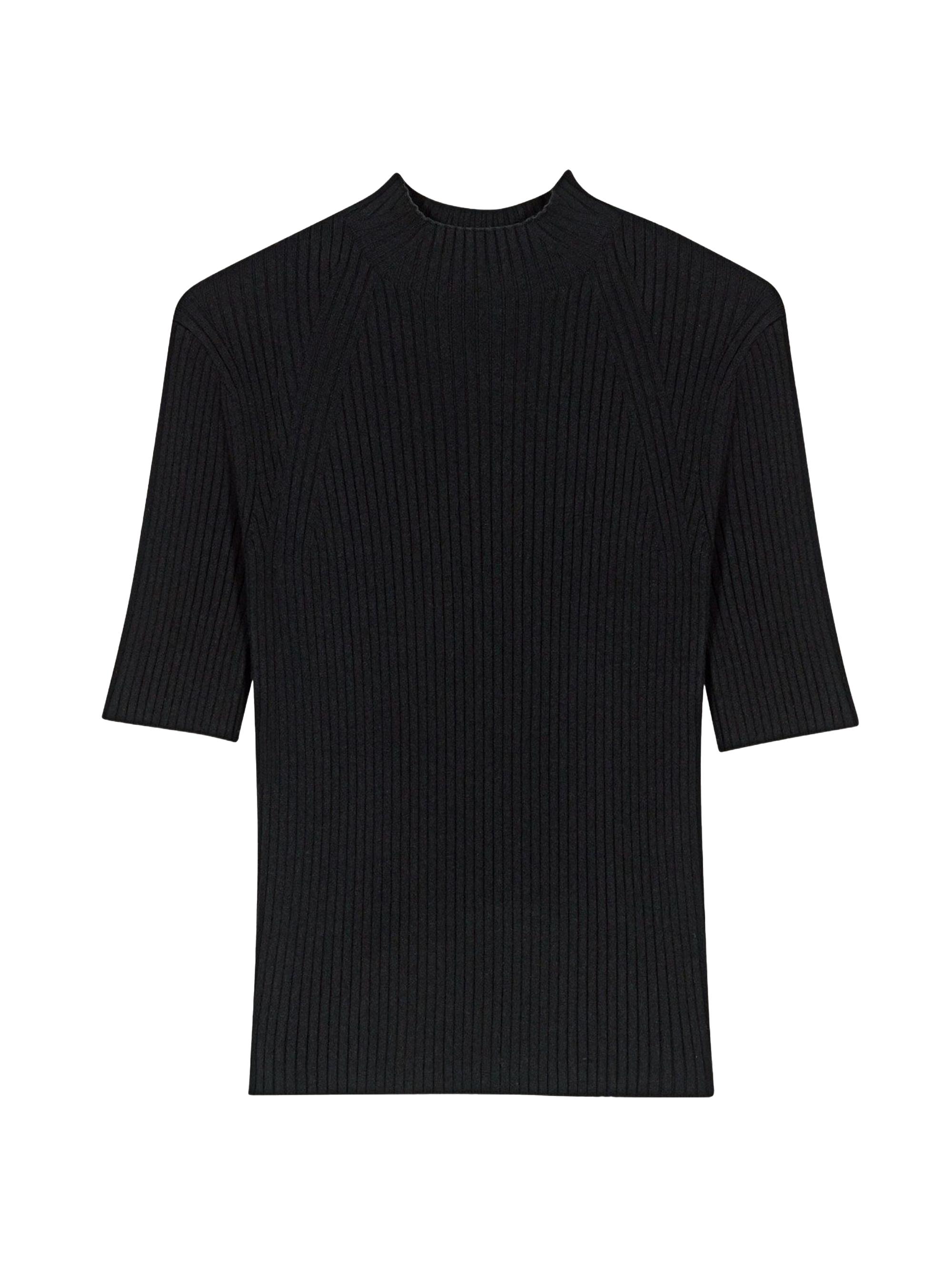 Maje Women's Rib Knit Top - Black