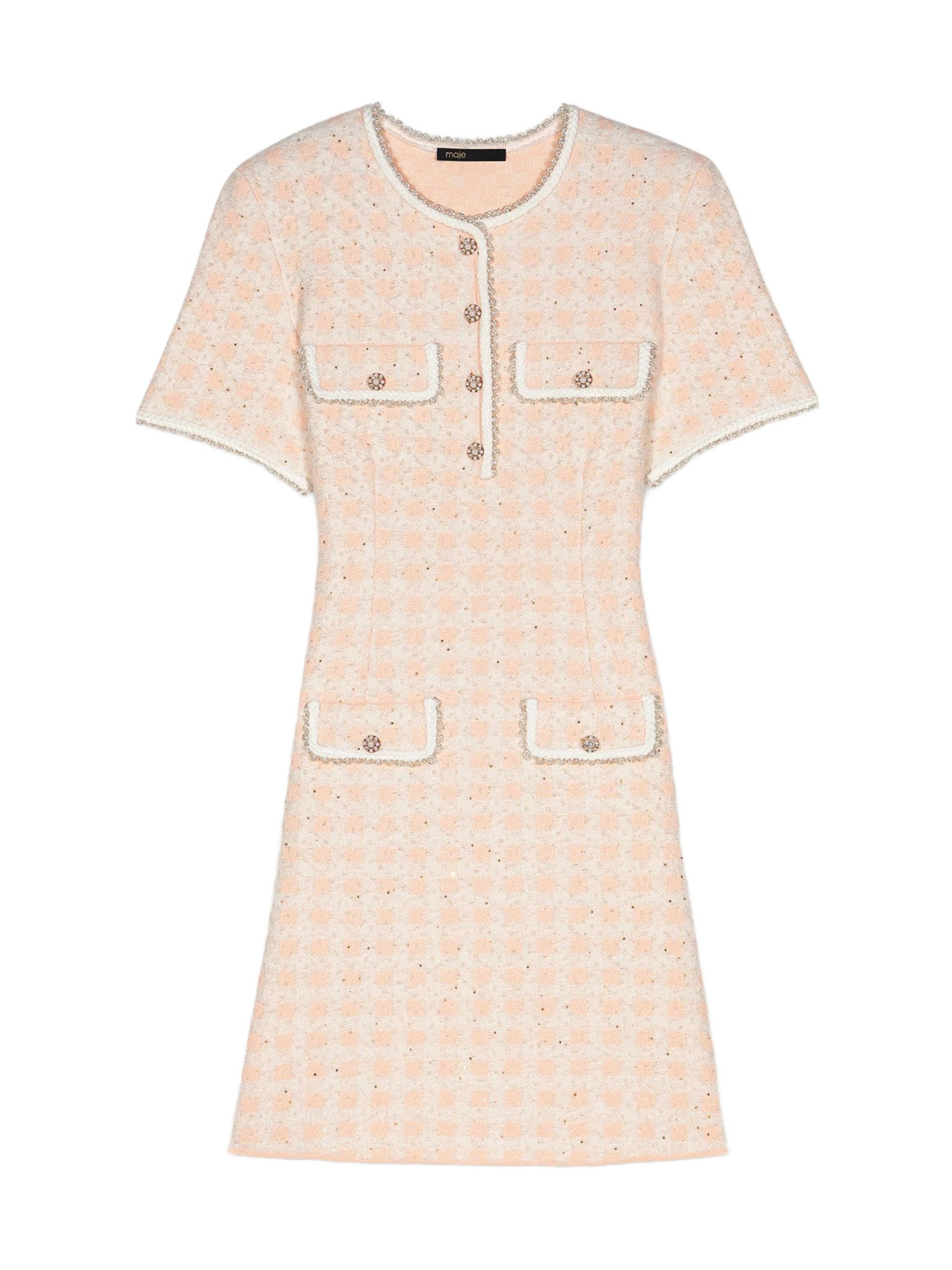 majeツイード半袖ミニワンピース 34 0400000692372_PINKECRU?wid=830