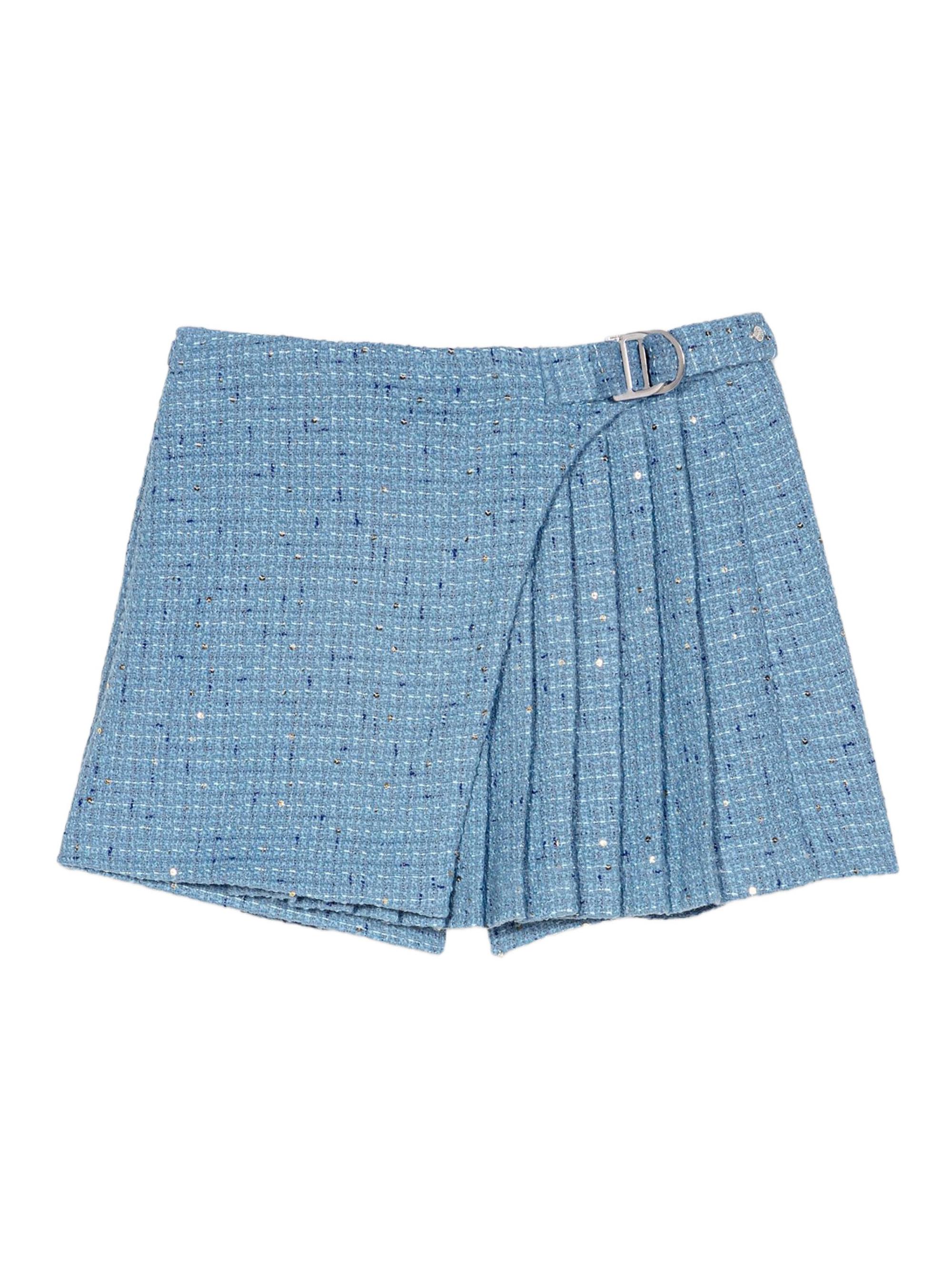 Maje Women's Pleated Tweed Skort - Blue
