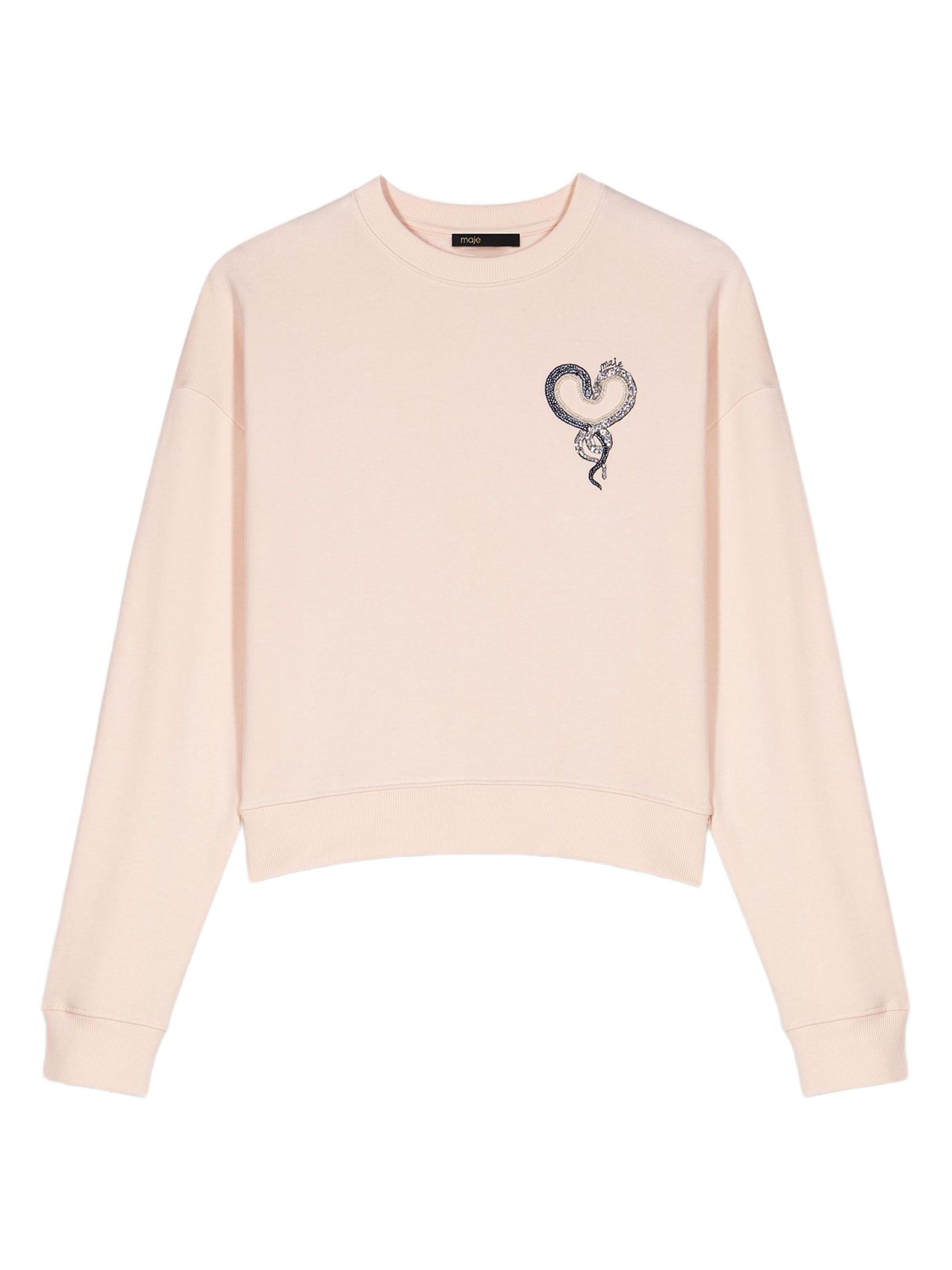 Maje Women's Embroidered Sweater - Pink
