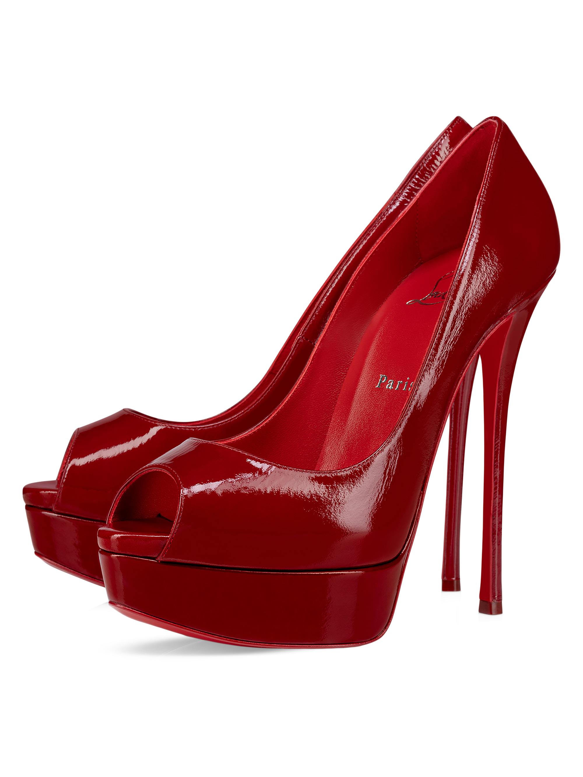 美品✨クリスチャンルブタン FETISH PEEP 150 ハイヒールパンプス Christian Louboutin Fetish Peep Patent Leather 150MM Pumps | Saks