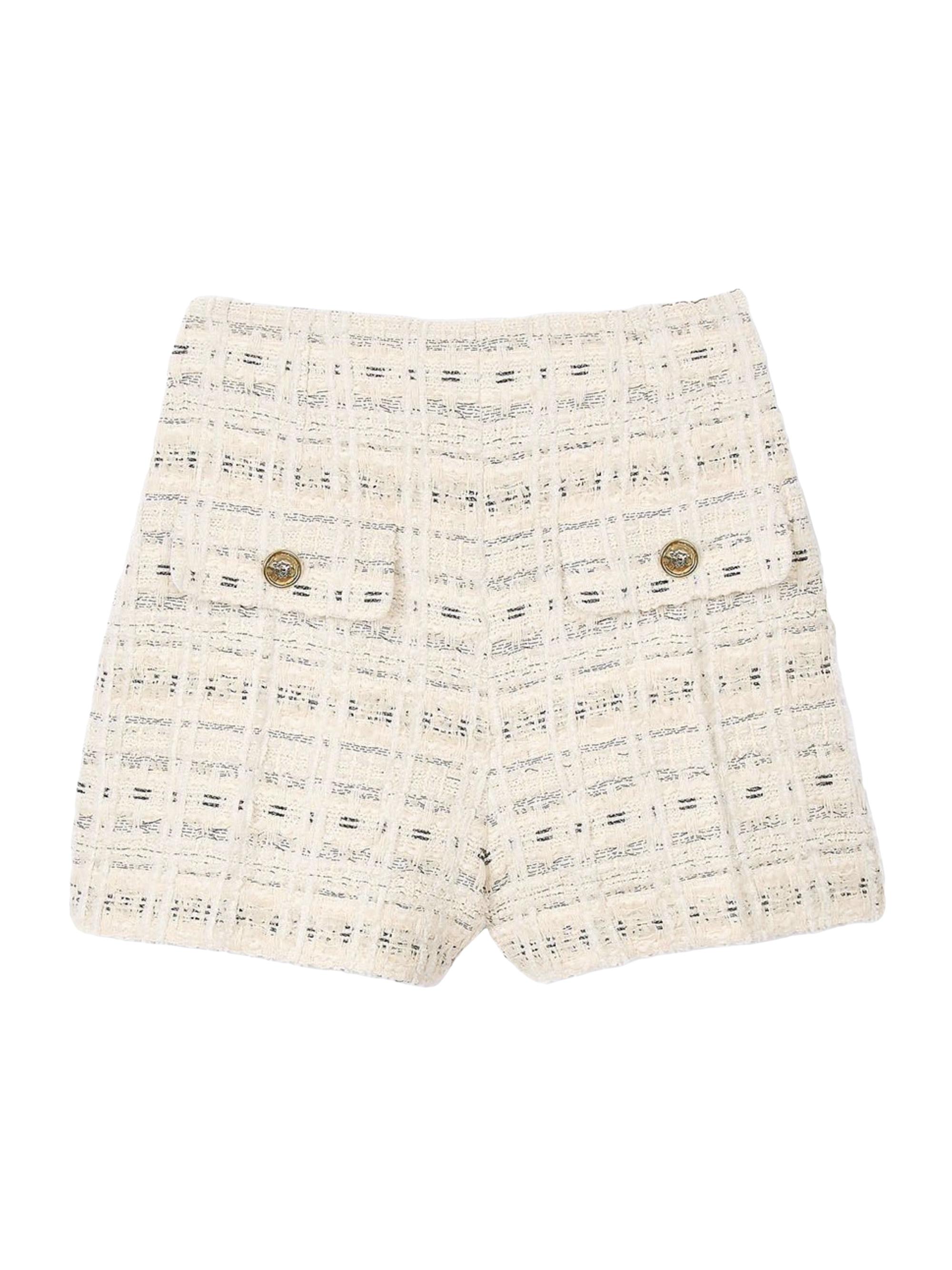 Sandro Women's Decorative Tweed Shorts - Ecru Lurex