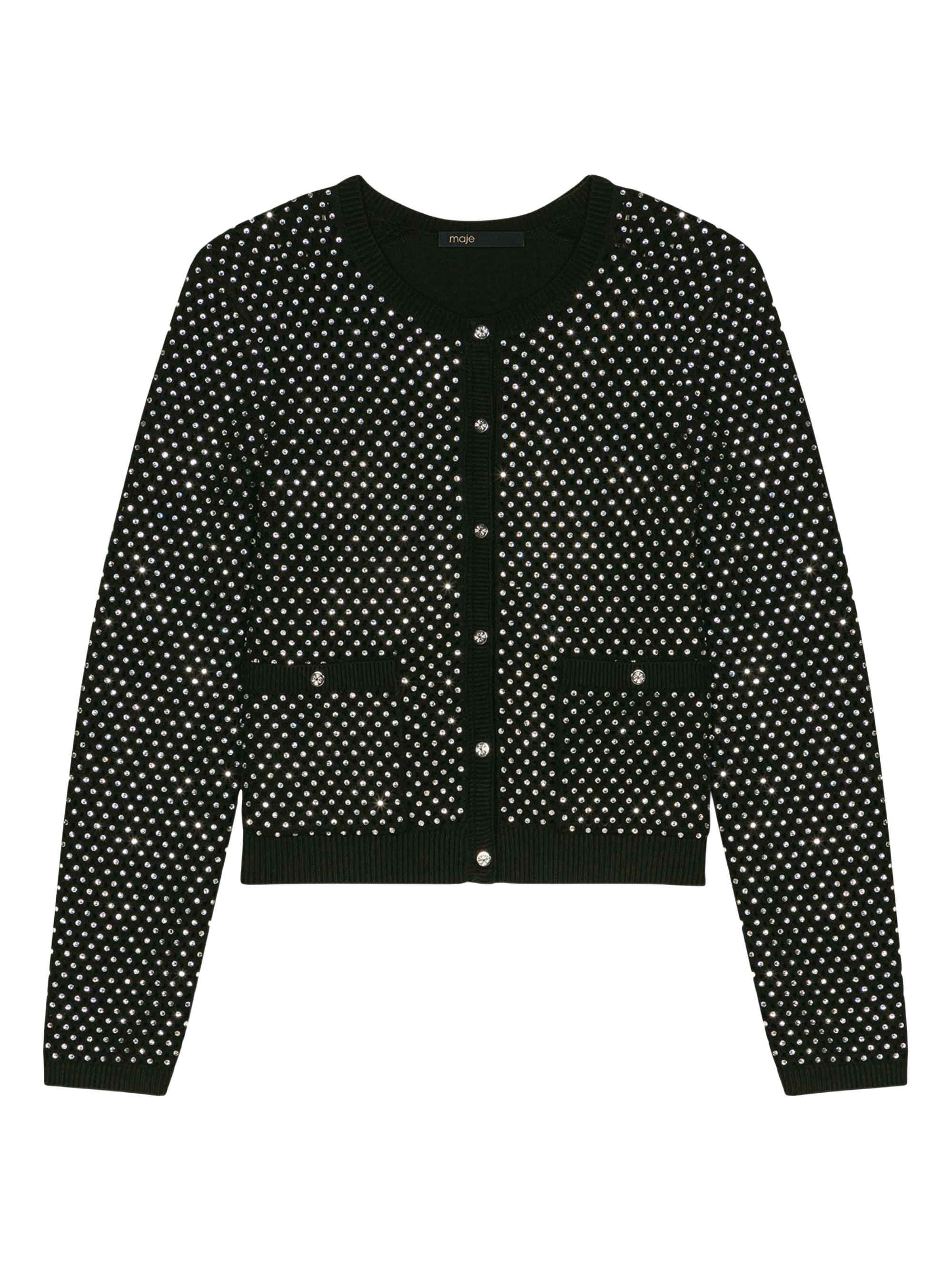 トップス Watermark Pattern Knitted Cardigan black I.S. Patterned