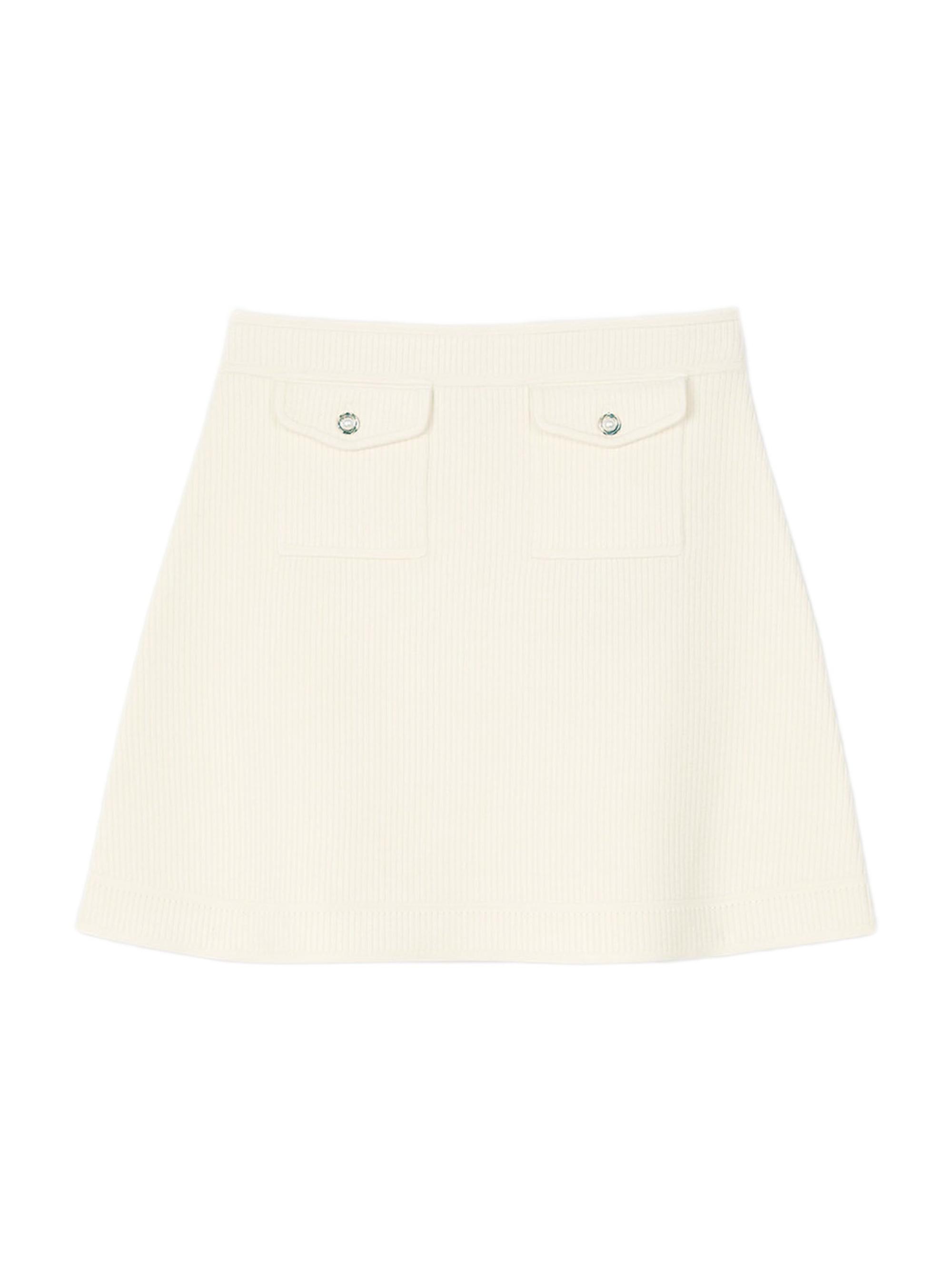 Sandro Women's Mini Rib-Knit Skirt - Ecru