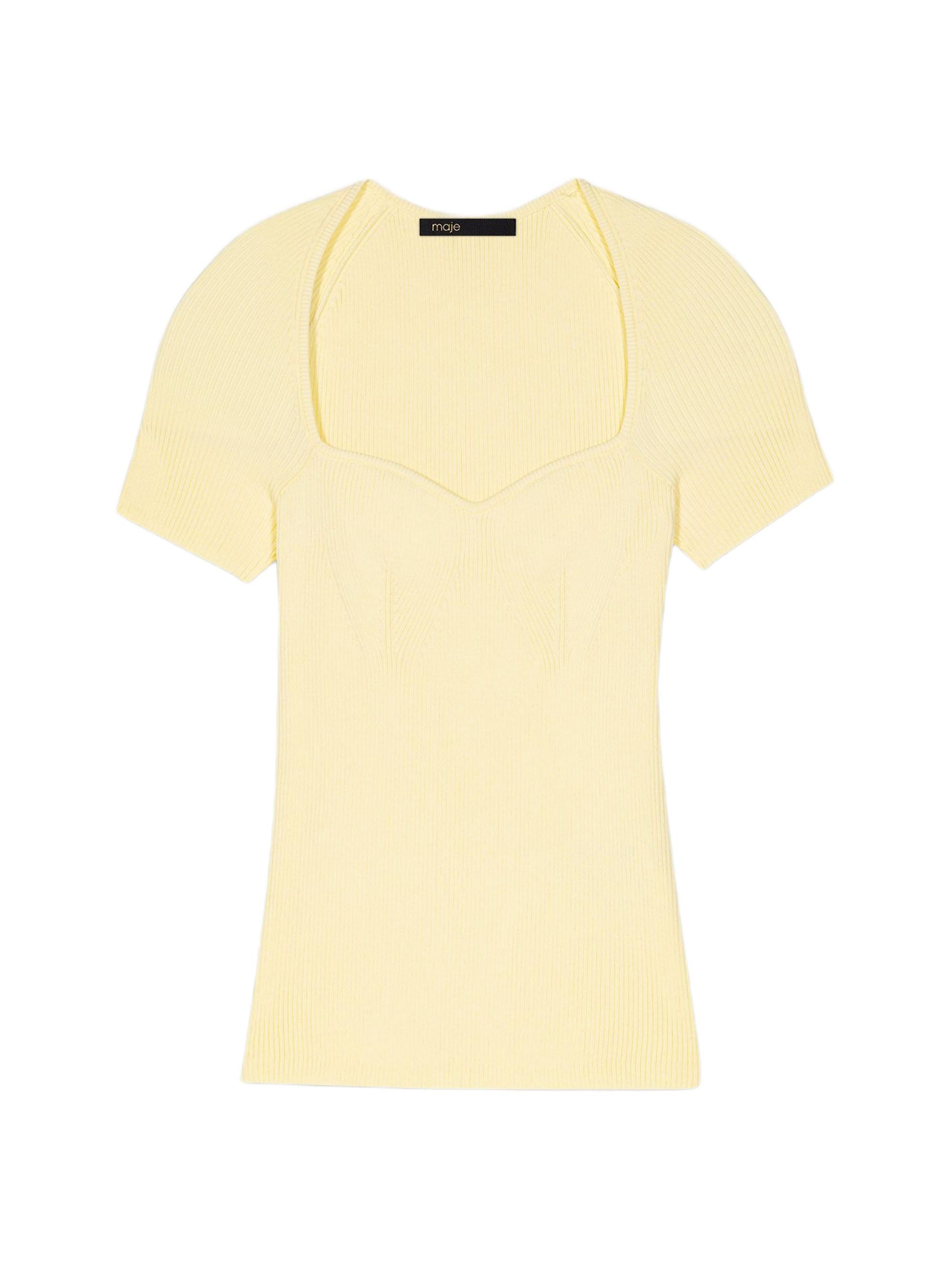 Maje Women's Rib Knit Top - Blue Sky