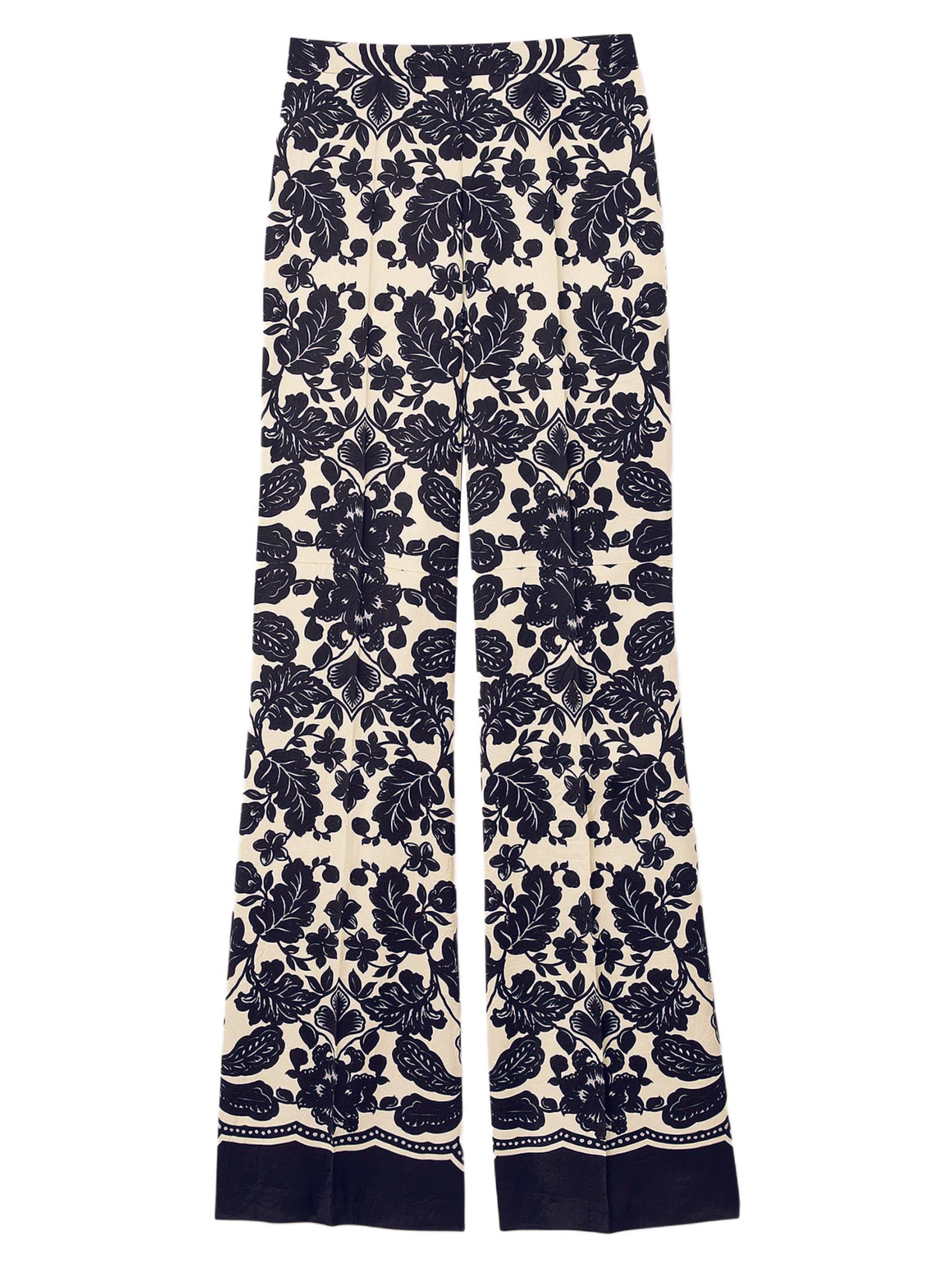 Sandro Women's Floral Pants - Ecru Black