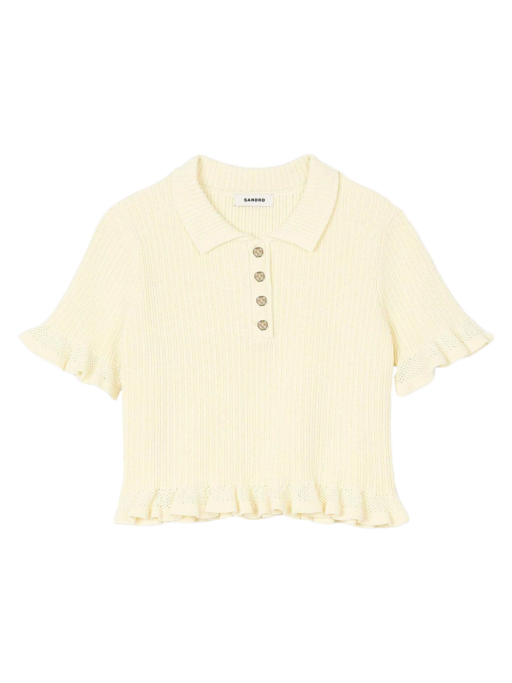 Sandro Women's Flounced Sweater - Light Yellow