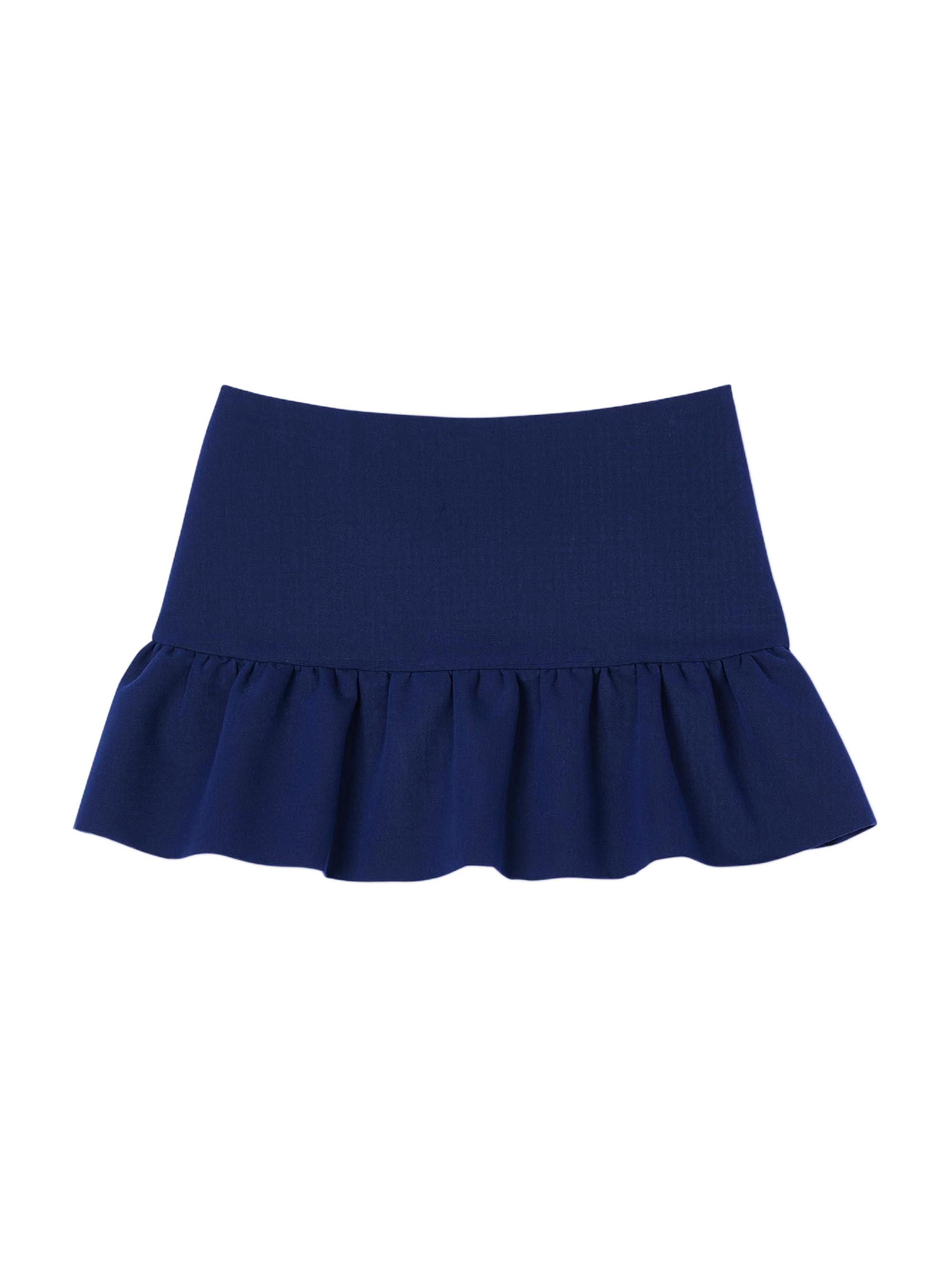 Sandro Women's Flounced Shorts - Navy Blue