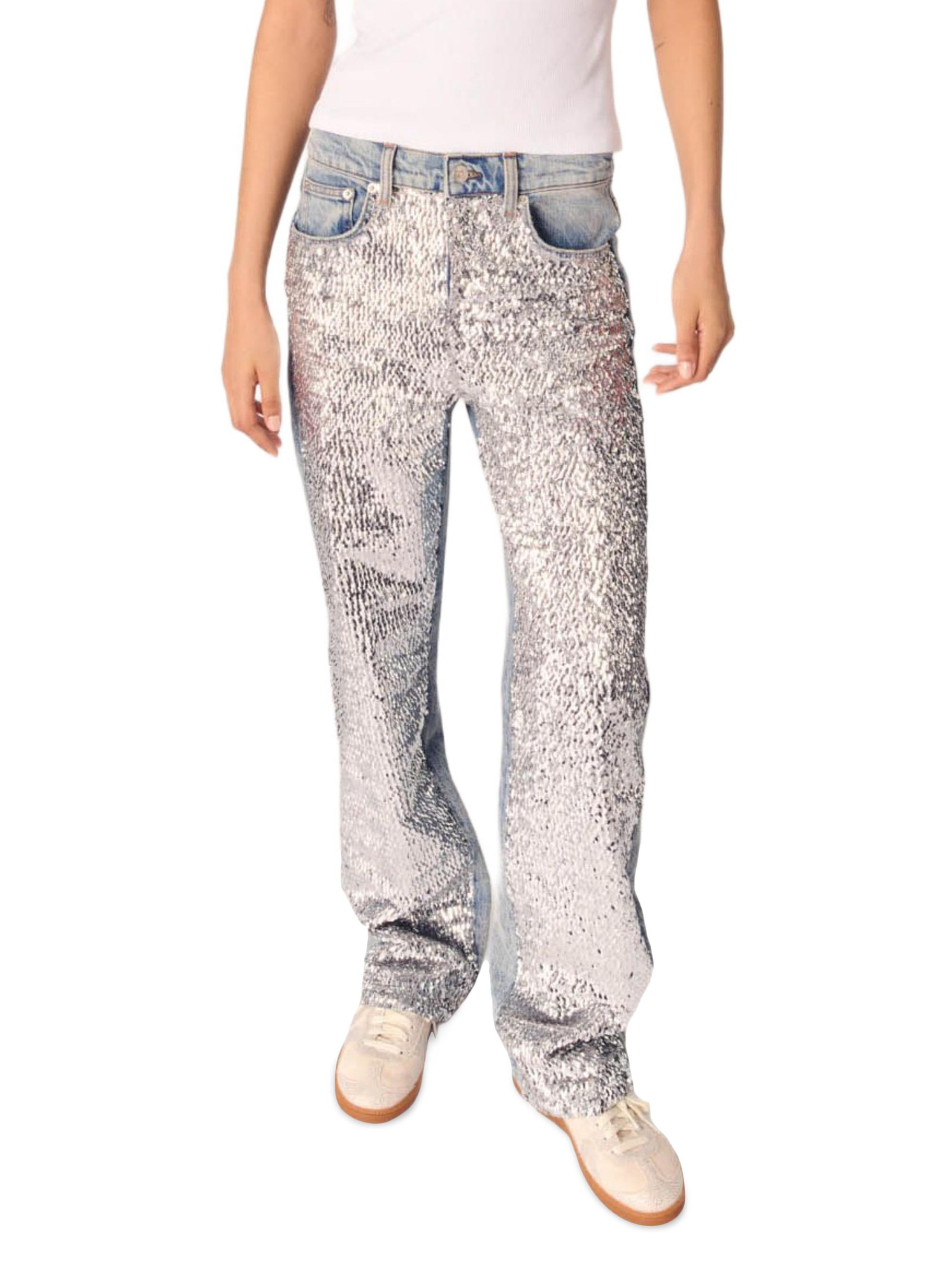 Maje Women's Sequinned Jeans - Blue Sky