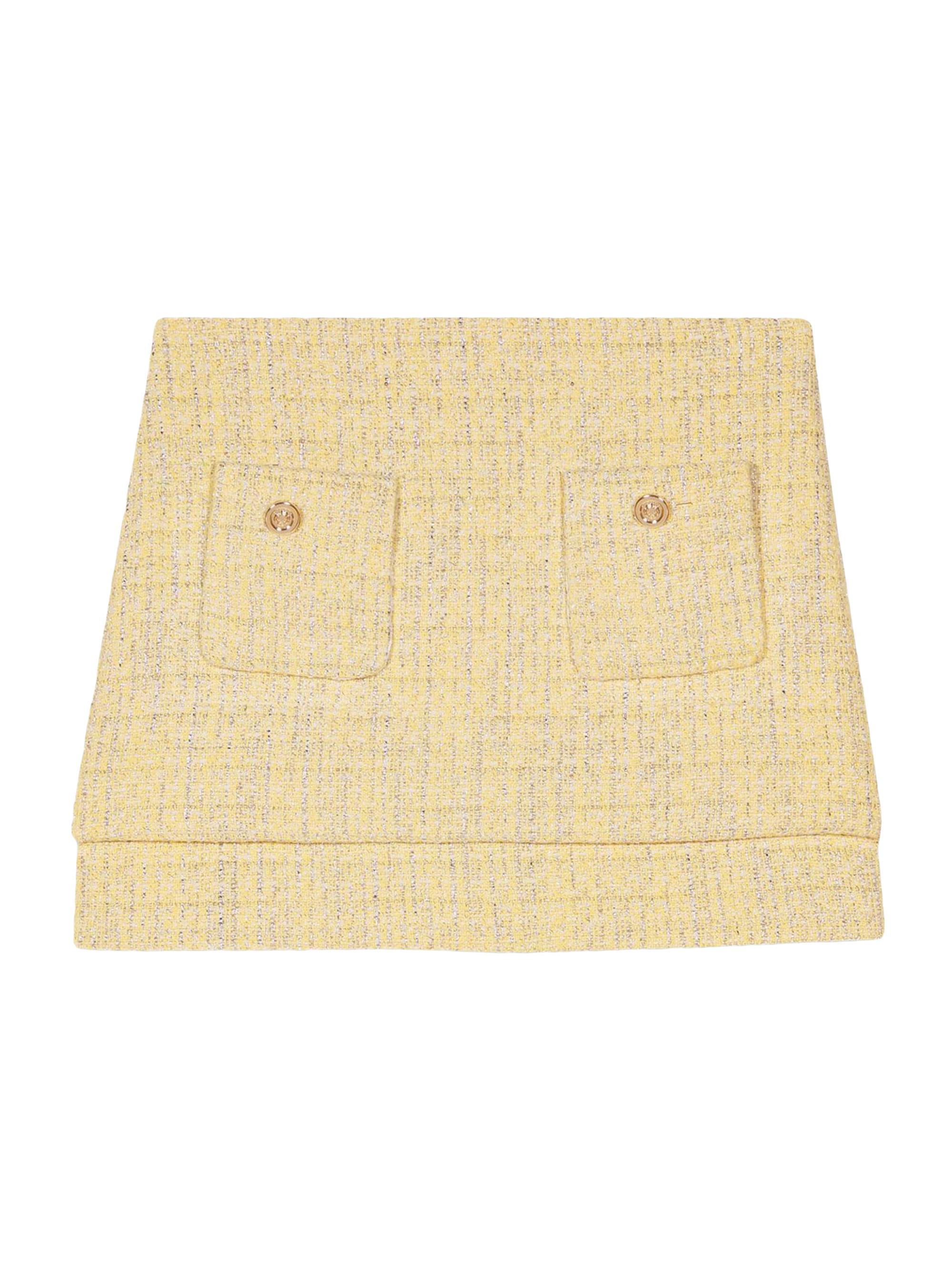Maje Women's Tweed Mini Skirt - Yellow