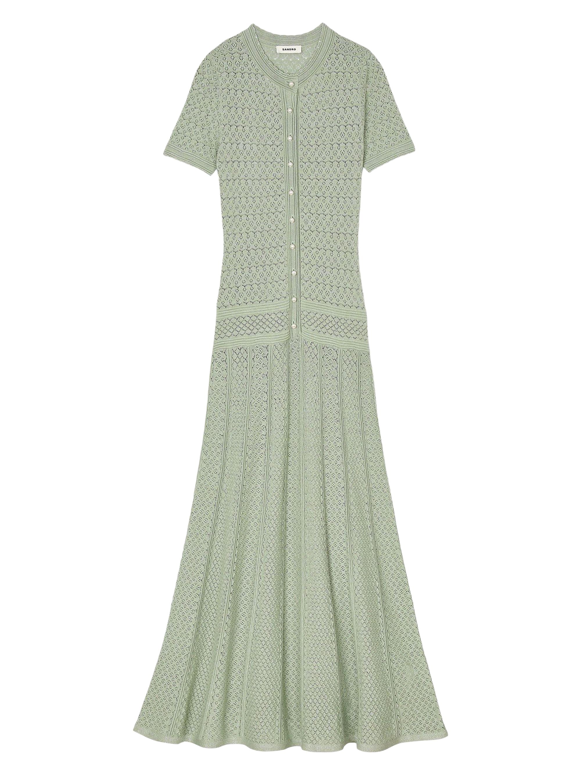 Sandro Women's Knit Maxi Dress - Almond Green