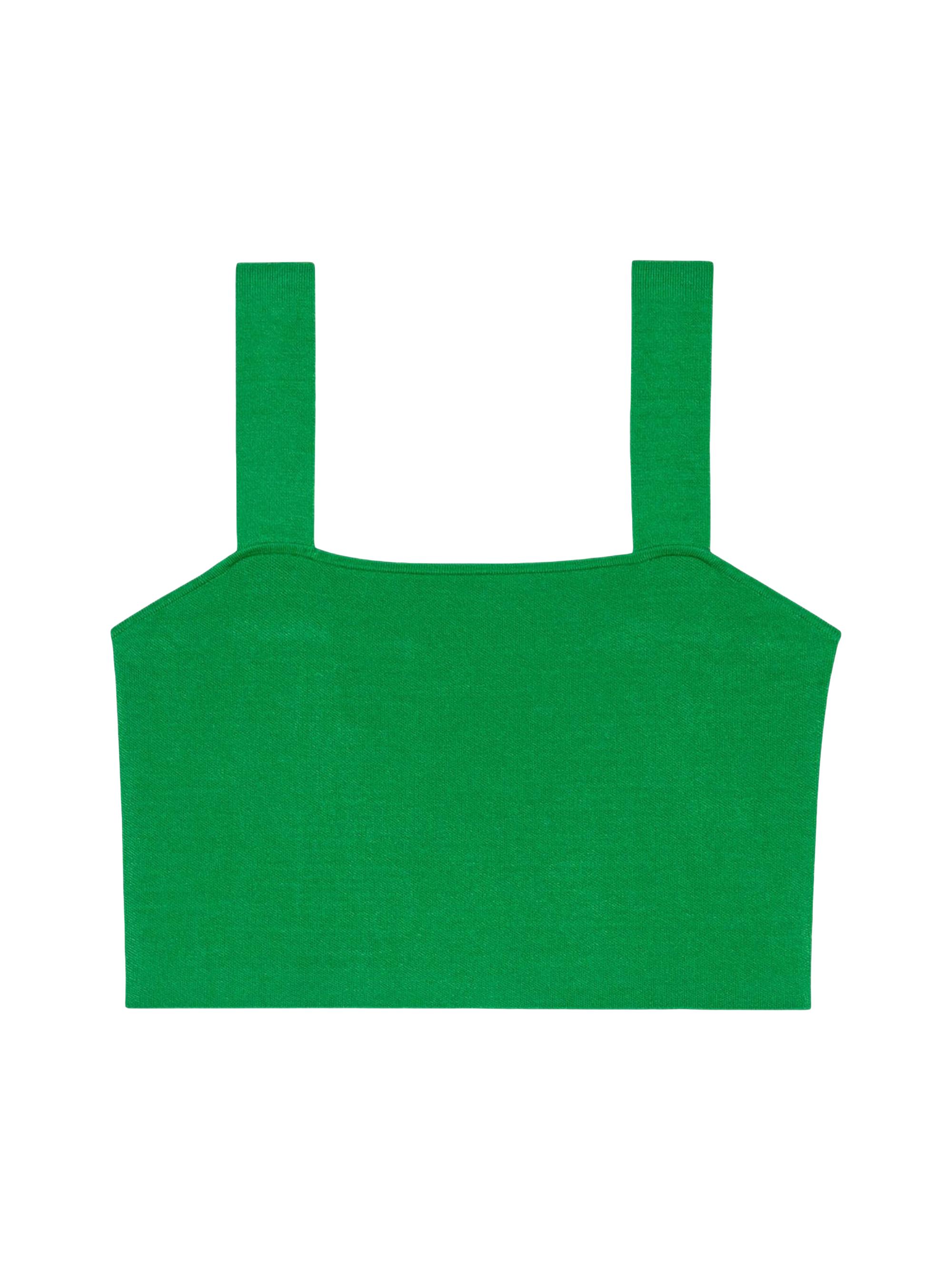 Maje Women's Knit Crop Top - Ecru