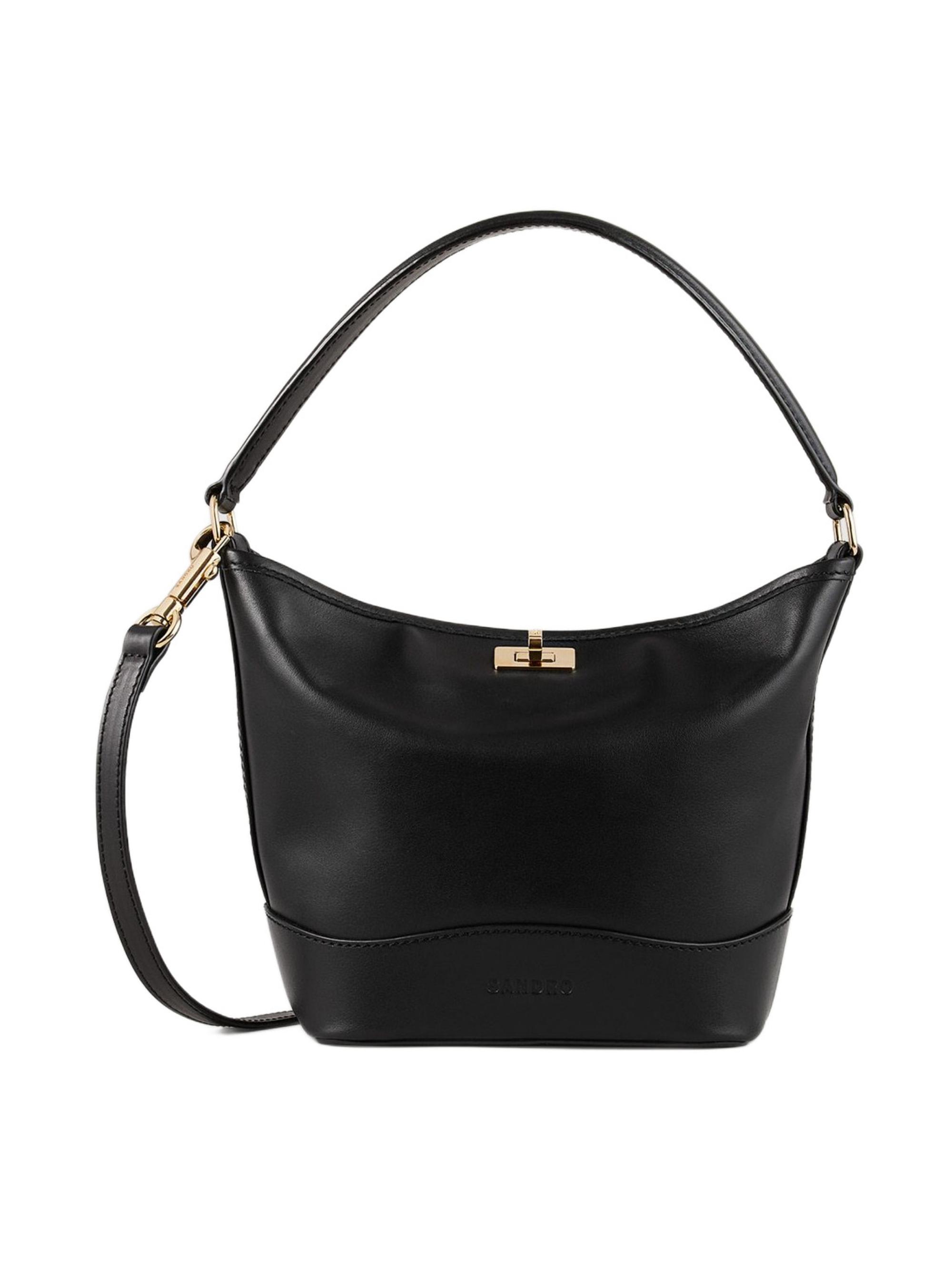 Sandro Women's Tangoso Leather Bucket Bag - Bordeaux