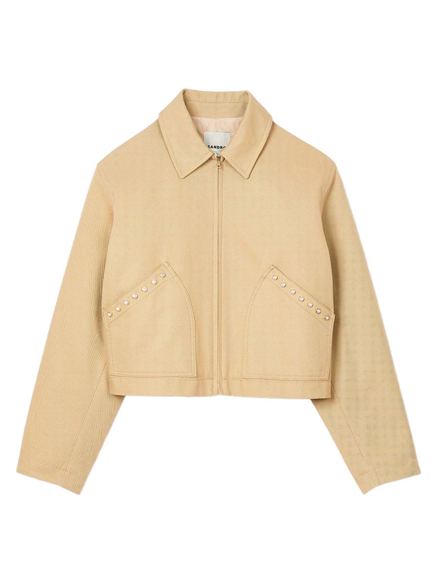 Sandro Short Jacket with Rhinestone Details | Saks Fifth Avenue