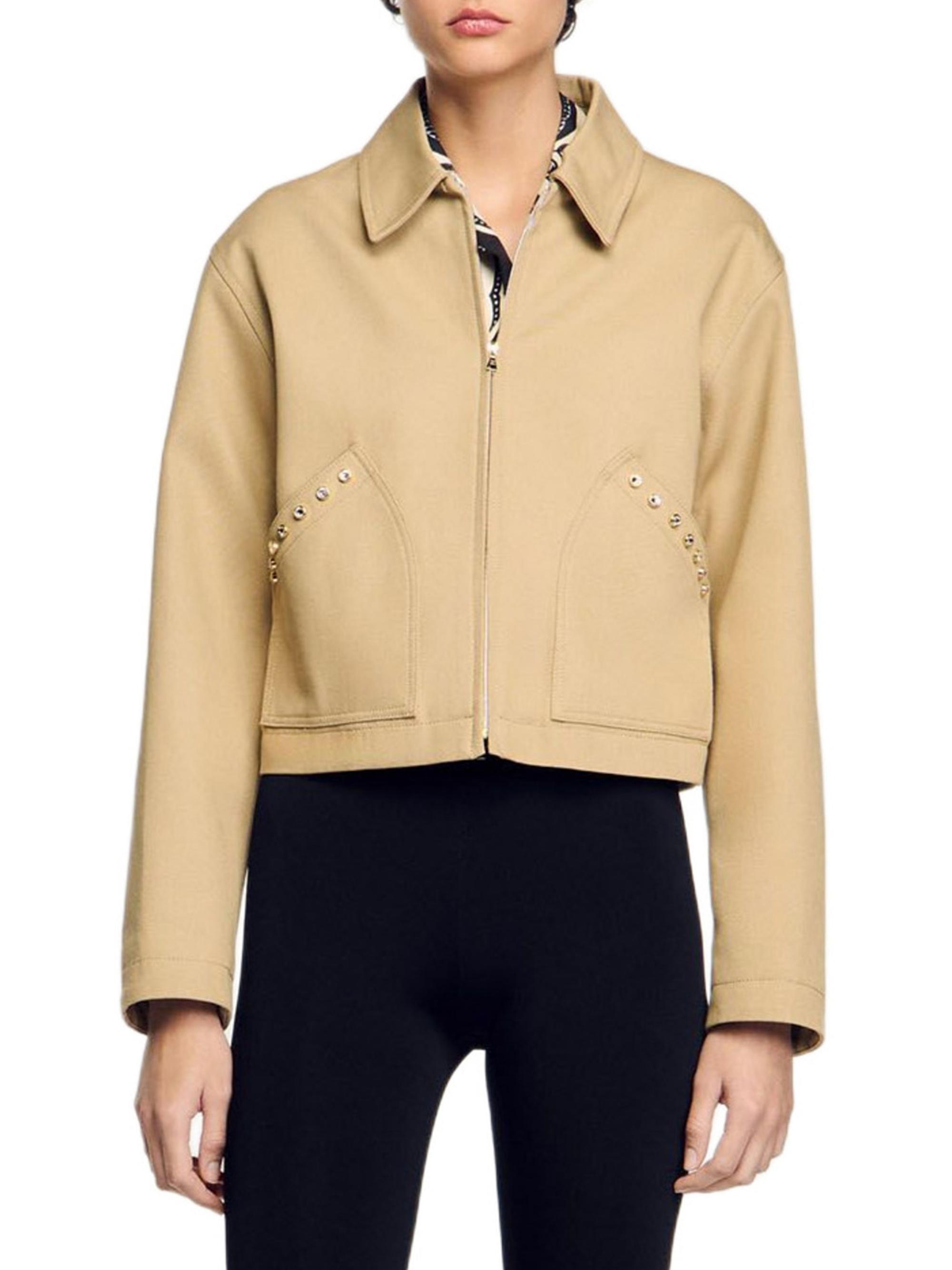 Sandro Short Jacket with Rhinestone Details | Saks Fifth Avenue