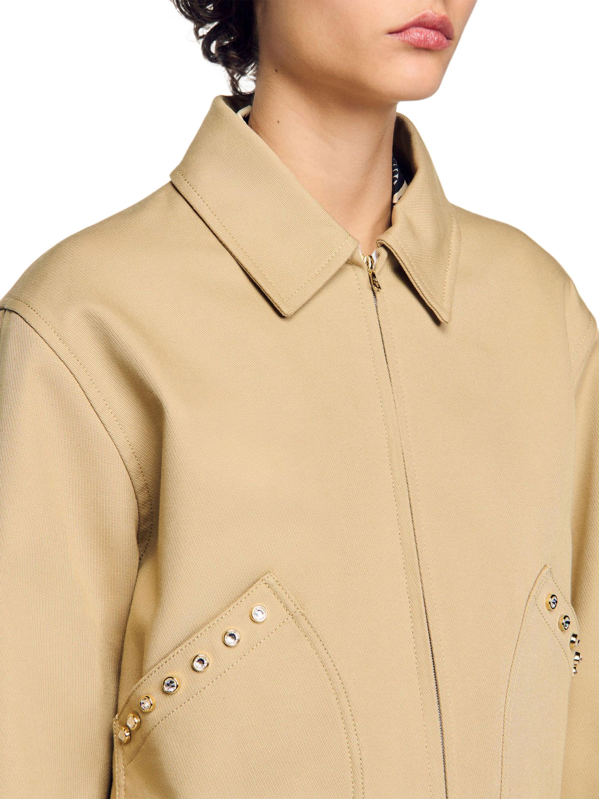 Sandro Short Jacket with Rhinestone Details | Saks Fifth Avenue