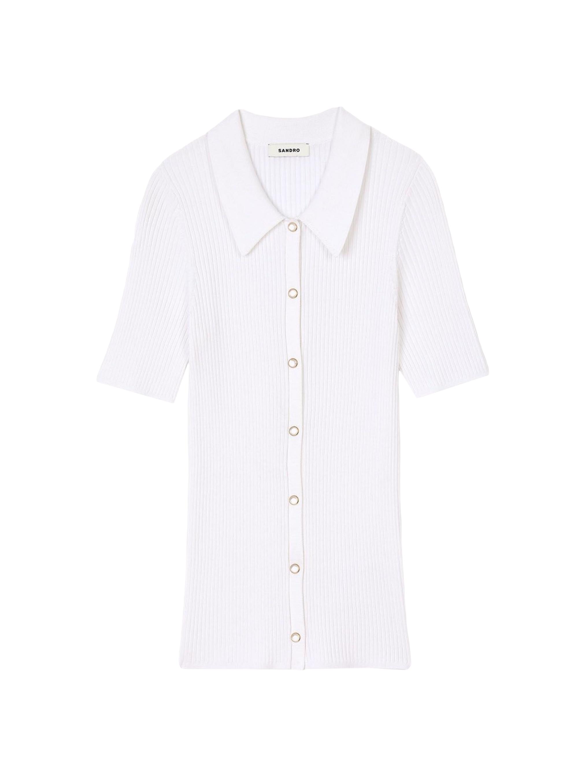 Sandro Women's Rib Knit Cardigan - White