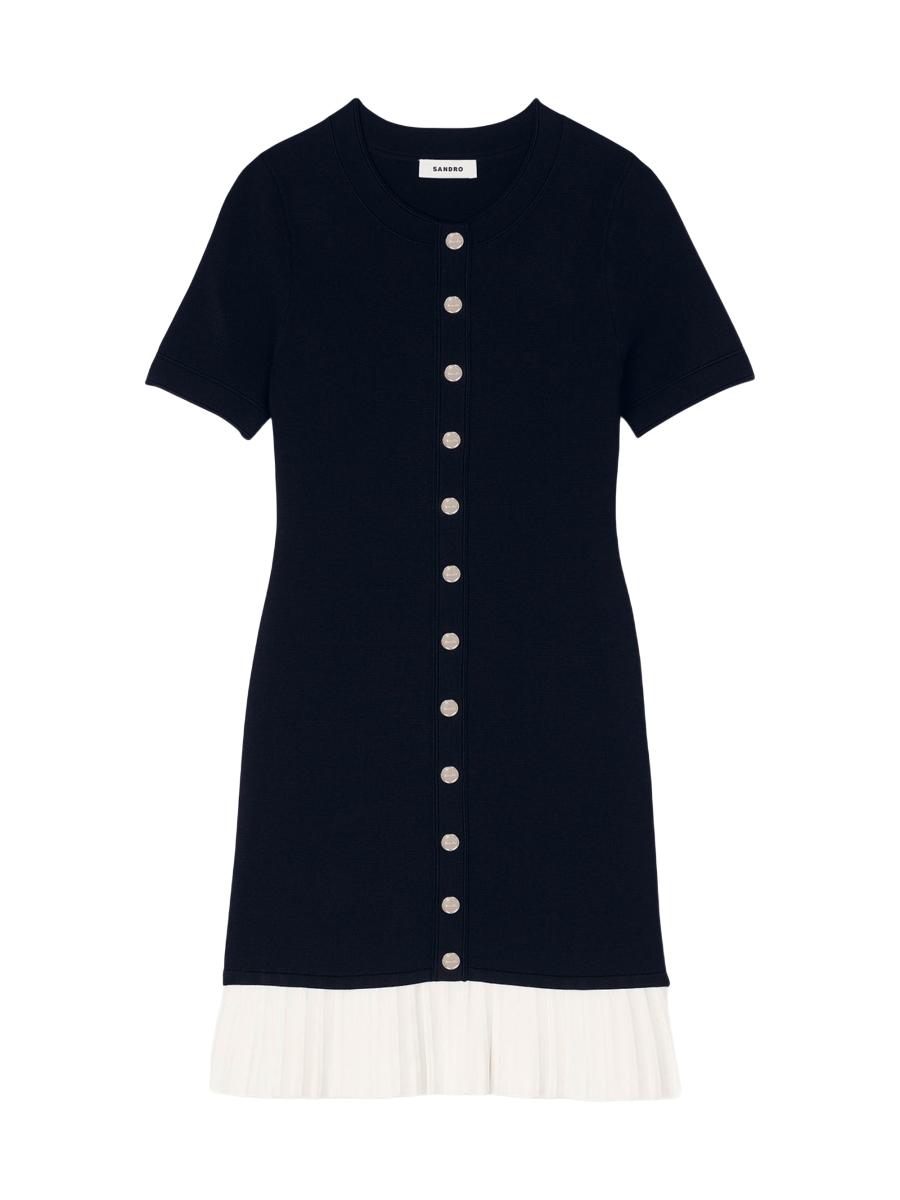 Sandro Mini Knit Dress with Ruffle | Saks Fifth Avenue