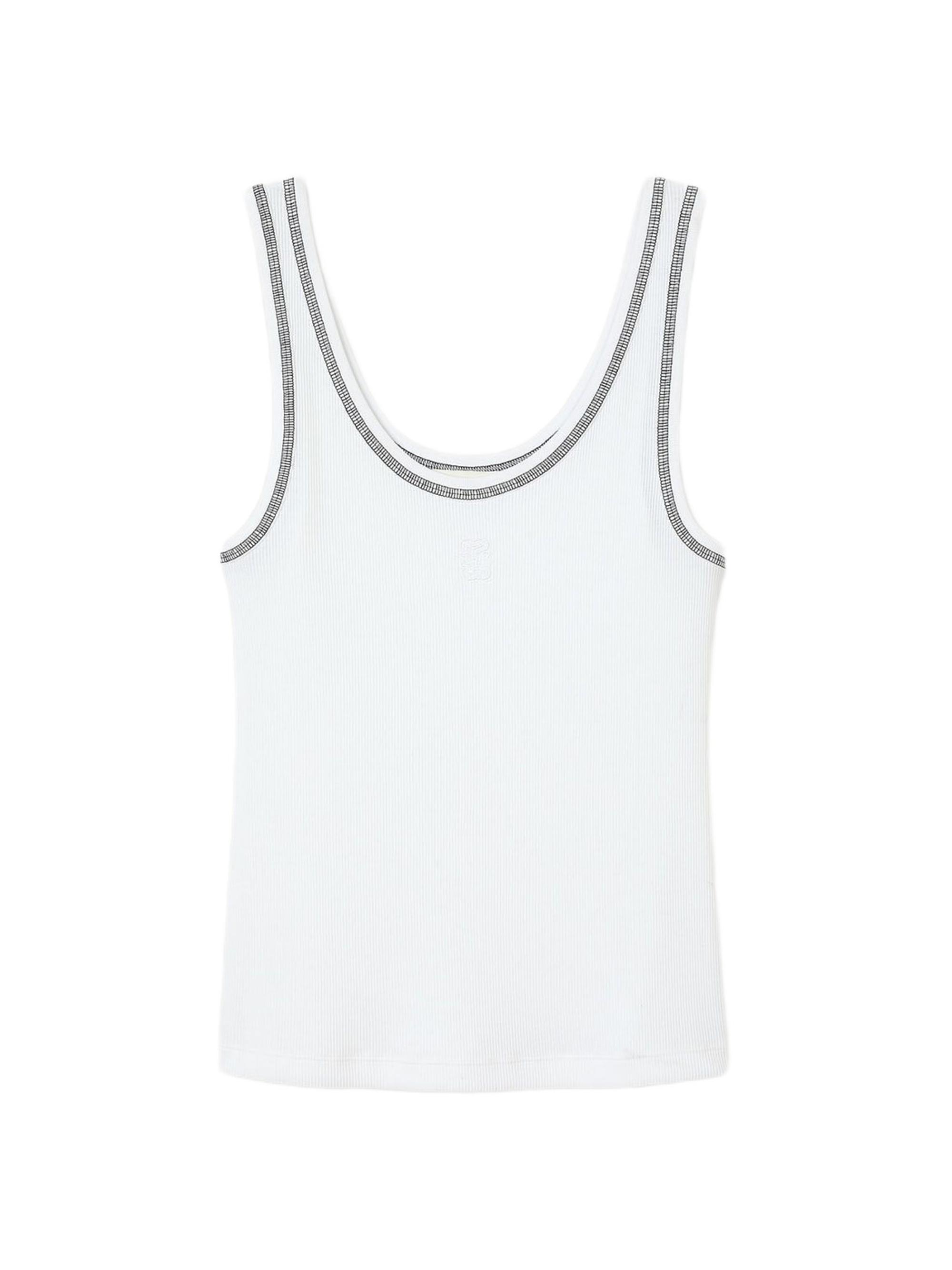 Sandro Women's Ribbed Vest Top - Black White