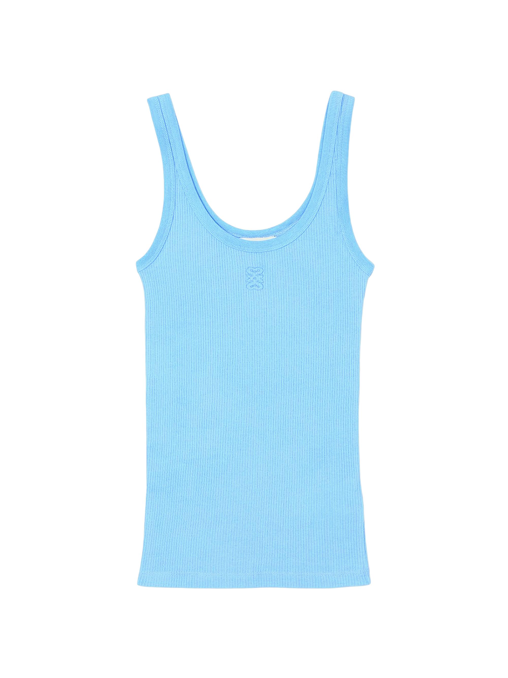 Sandro Women's Ribbed Vest Top - Blue
