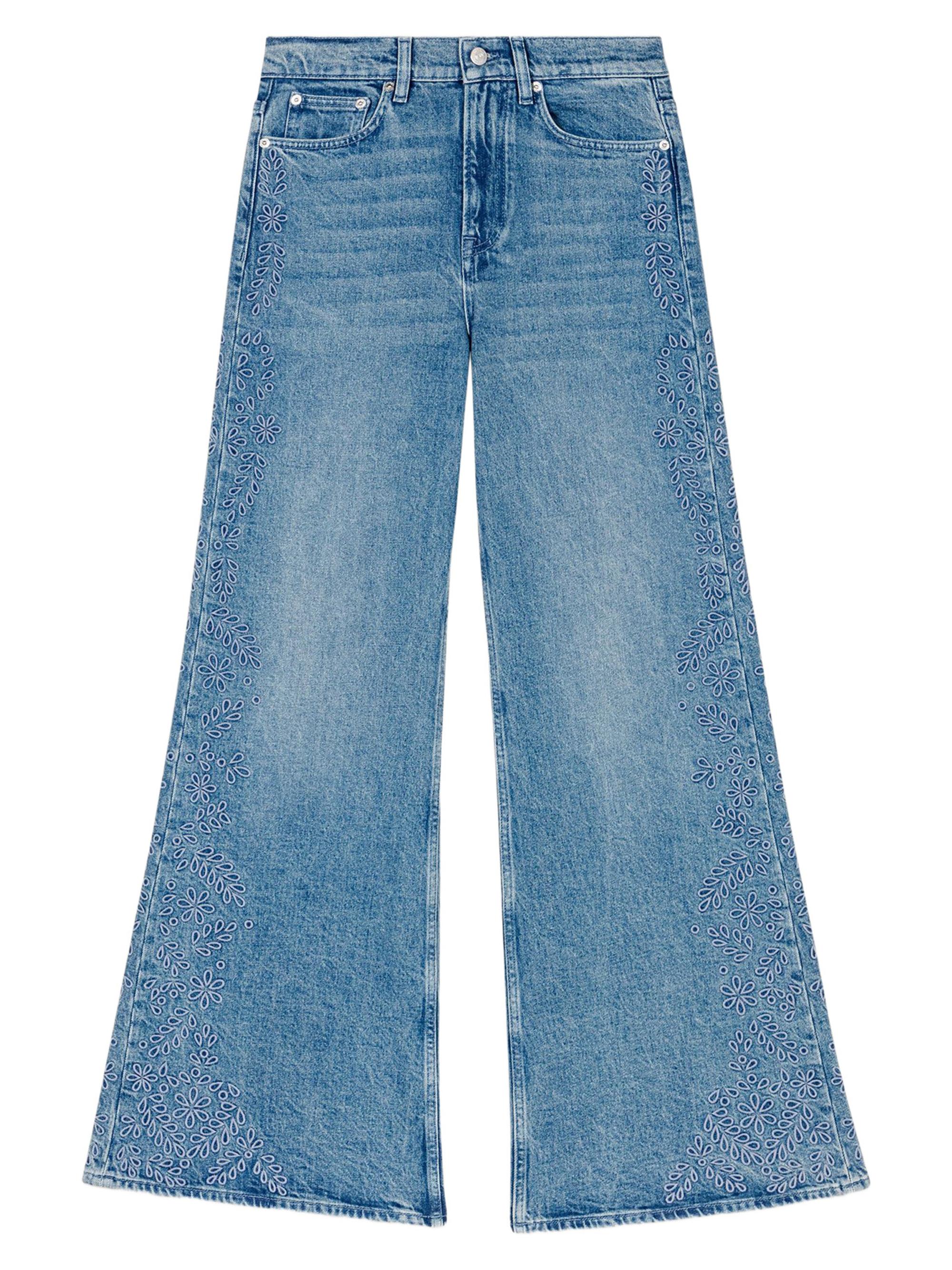 Maje Women's Embroidered Jeans - Blue