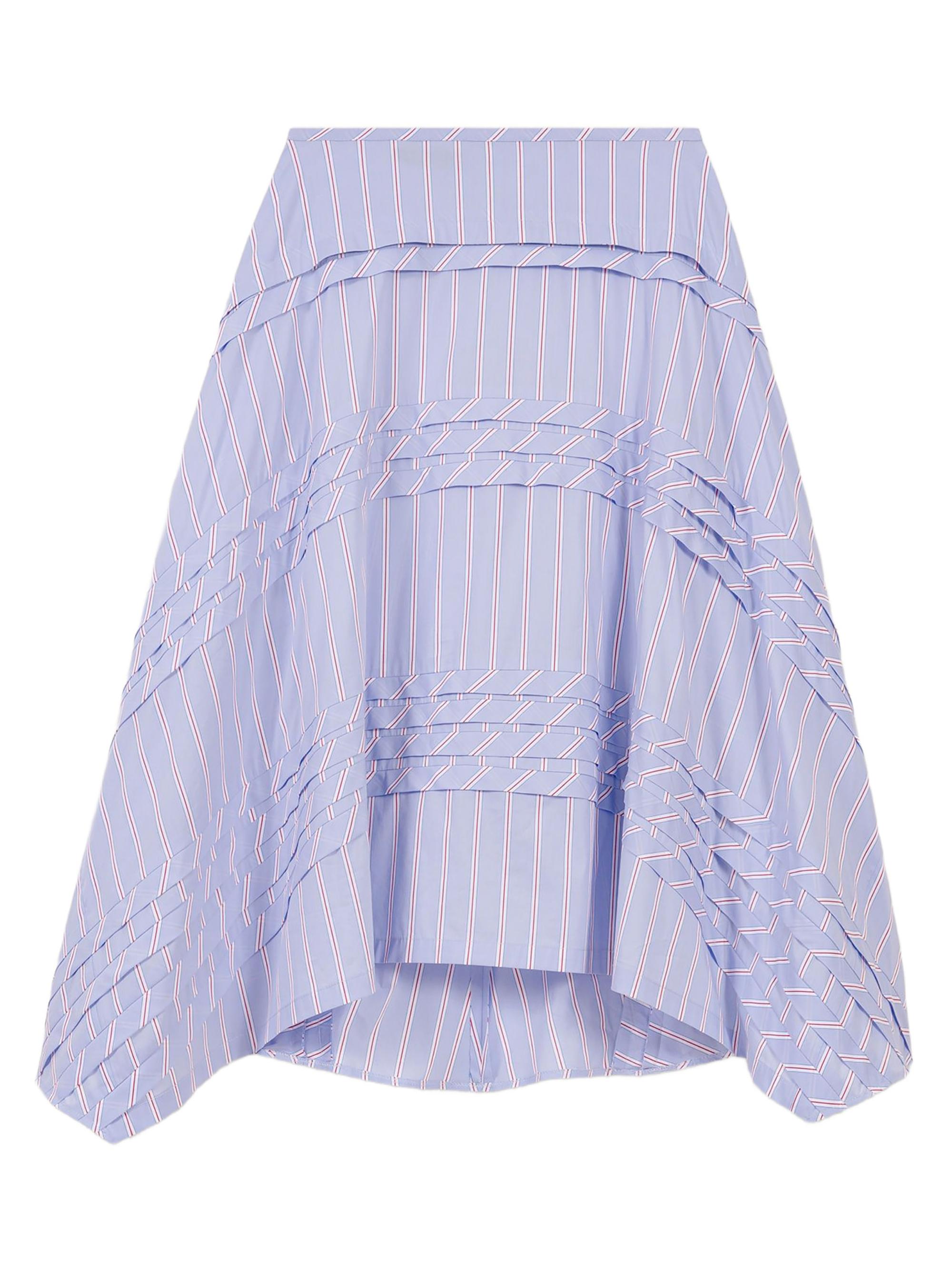 Maje Women's Striped Cotton Skirt - Light Blue