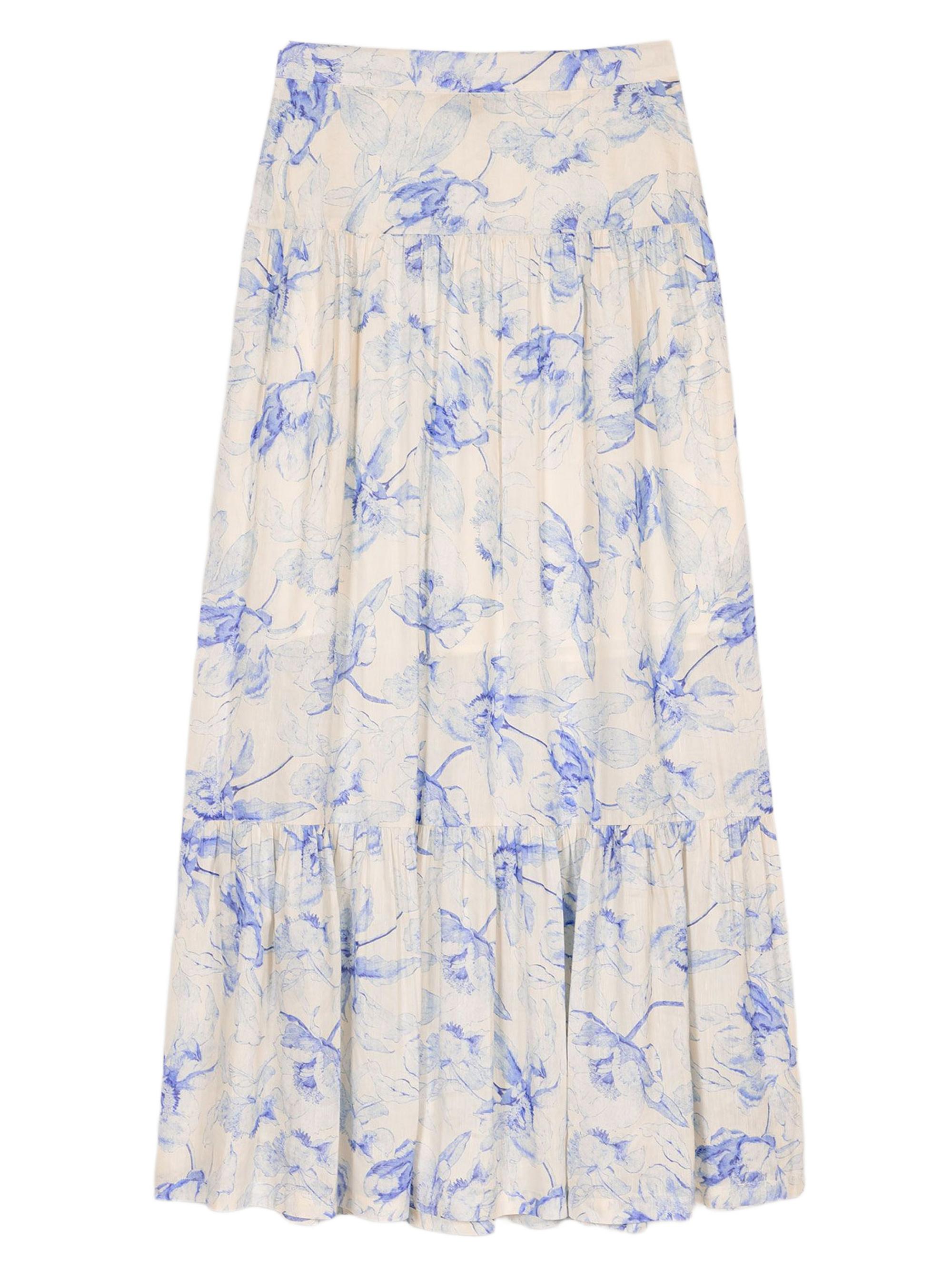 Maje Women's Floral Maxi Skirt - Blue Flower