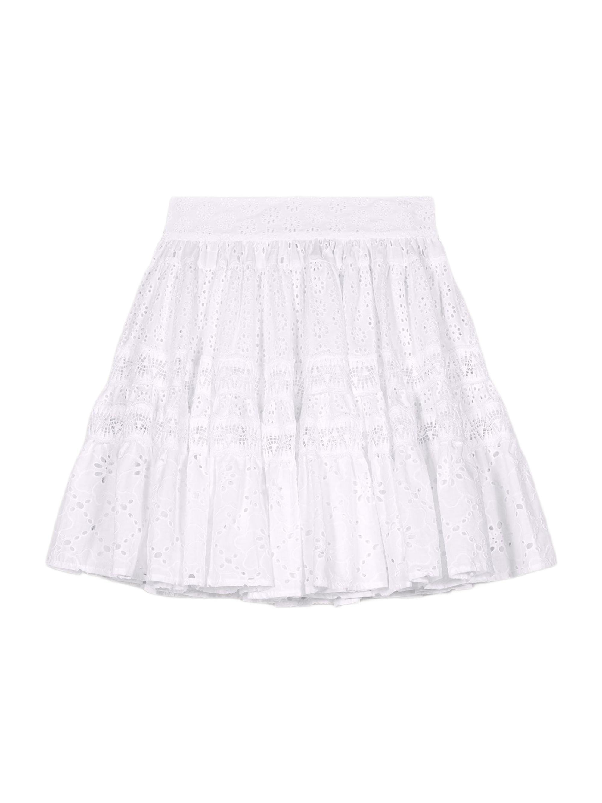 Maje Women's Short Embroidered Skirt - White