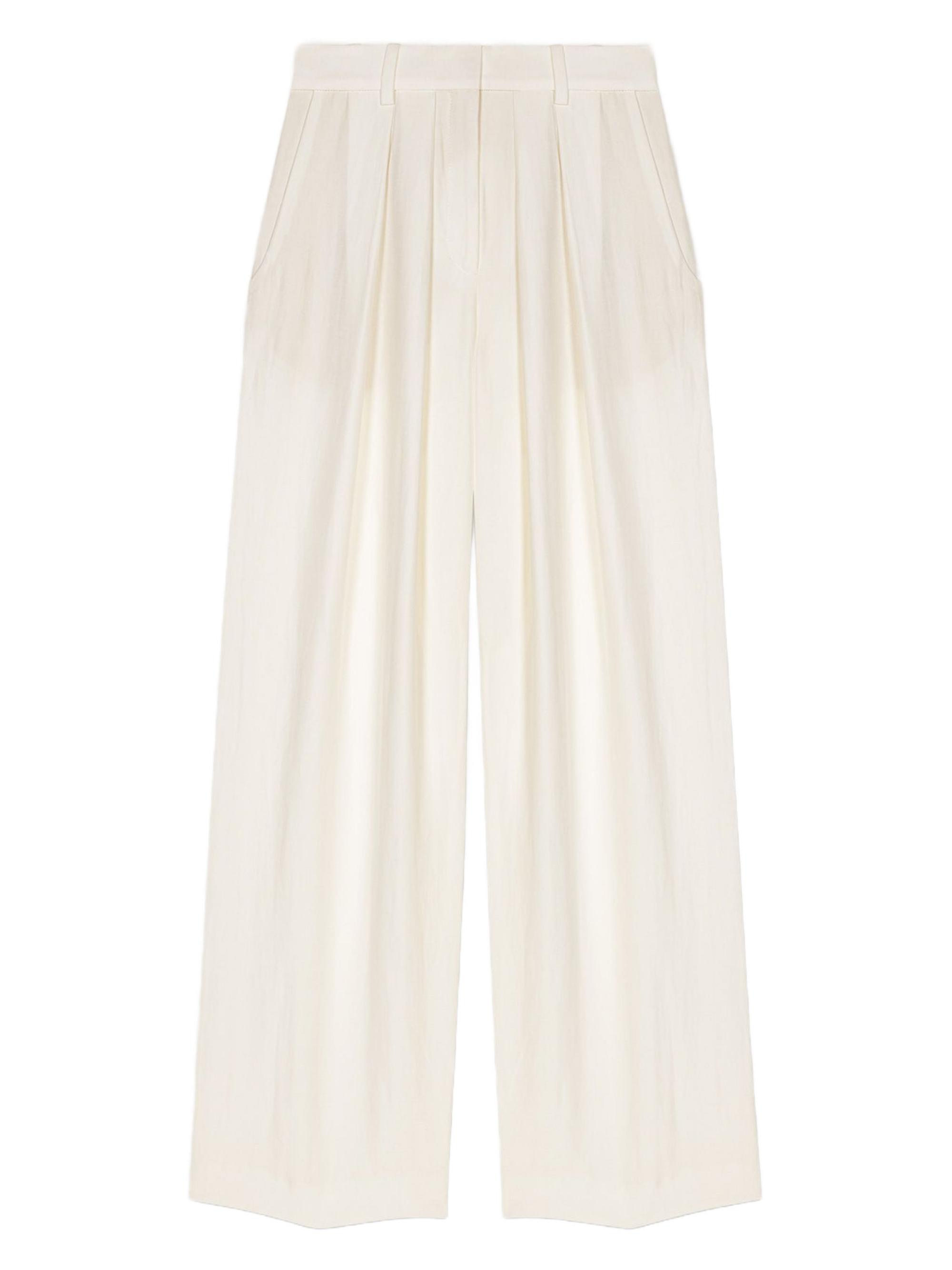 Maje Women's Wide-Leg Suit Trousers - Ecru