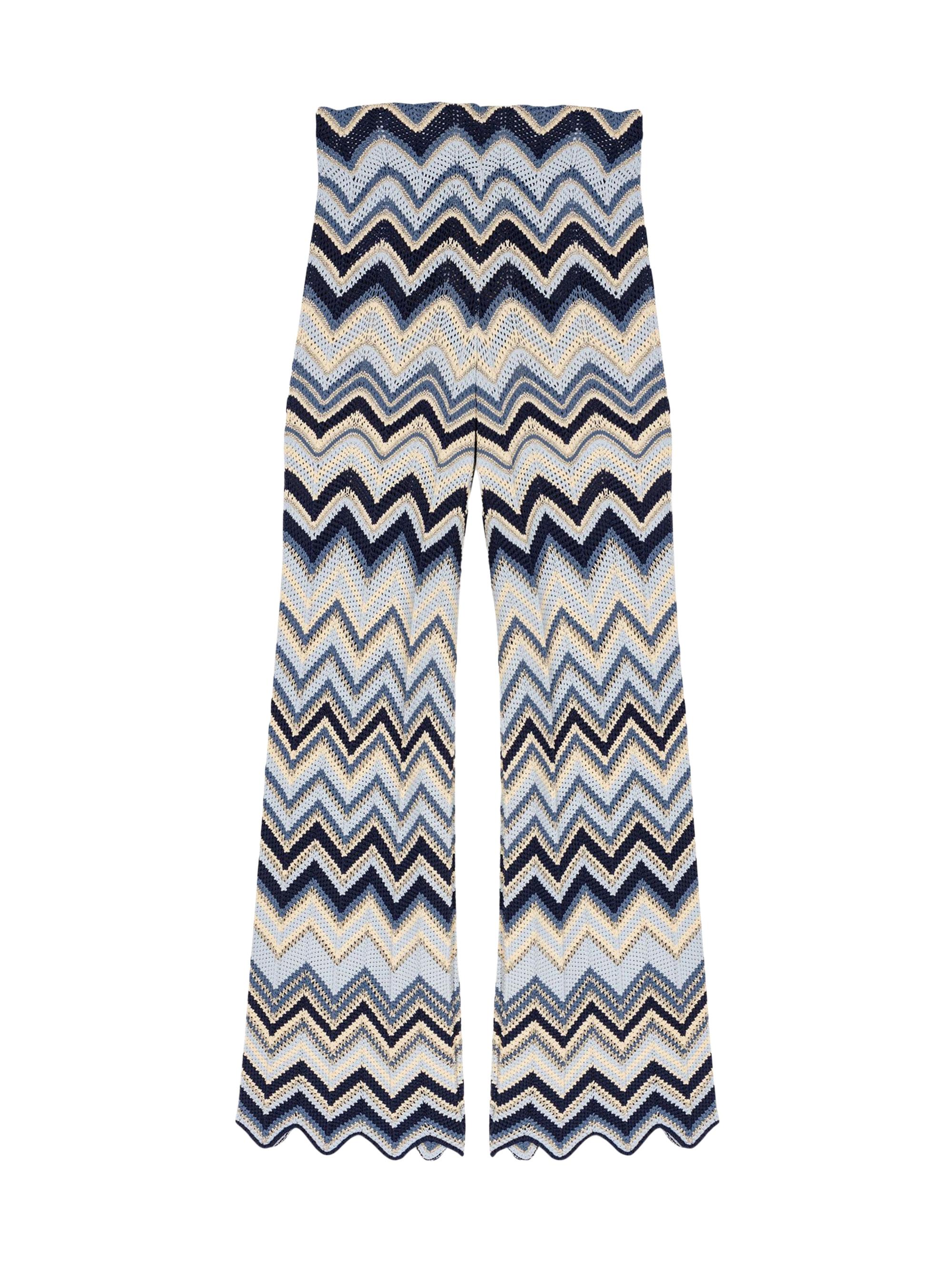 Maje Women's Crochet Trousers - Blue Ecru