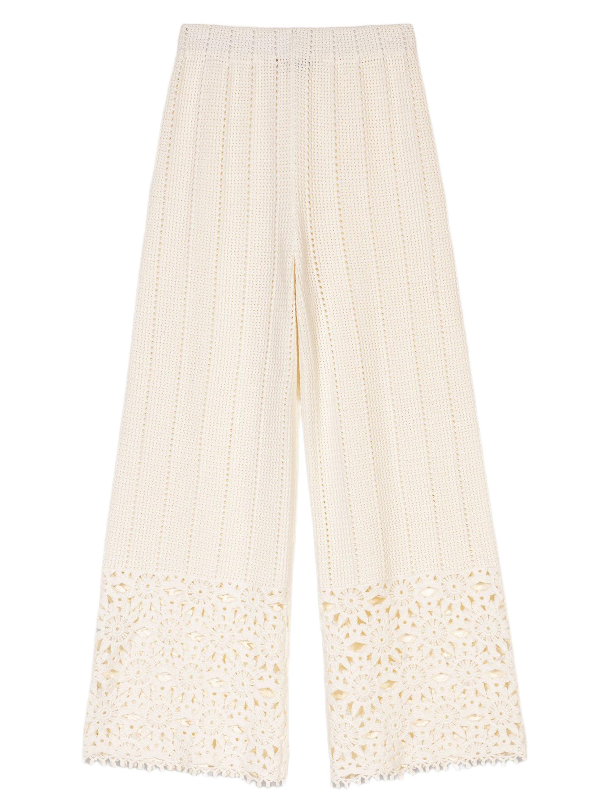Maje Women's Crochet Trousers - White