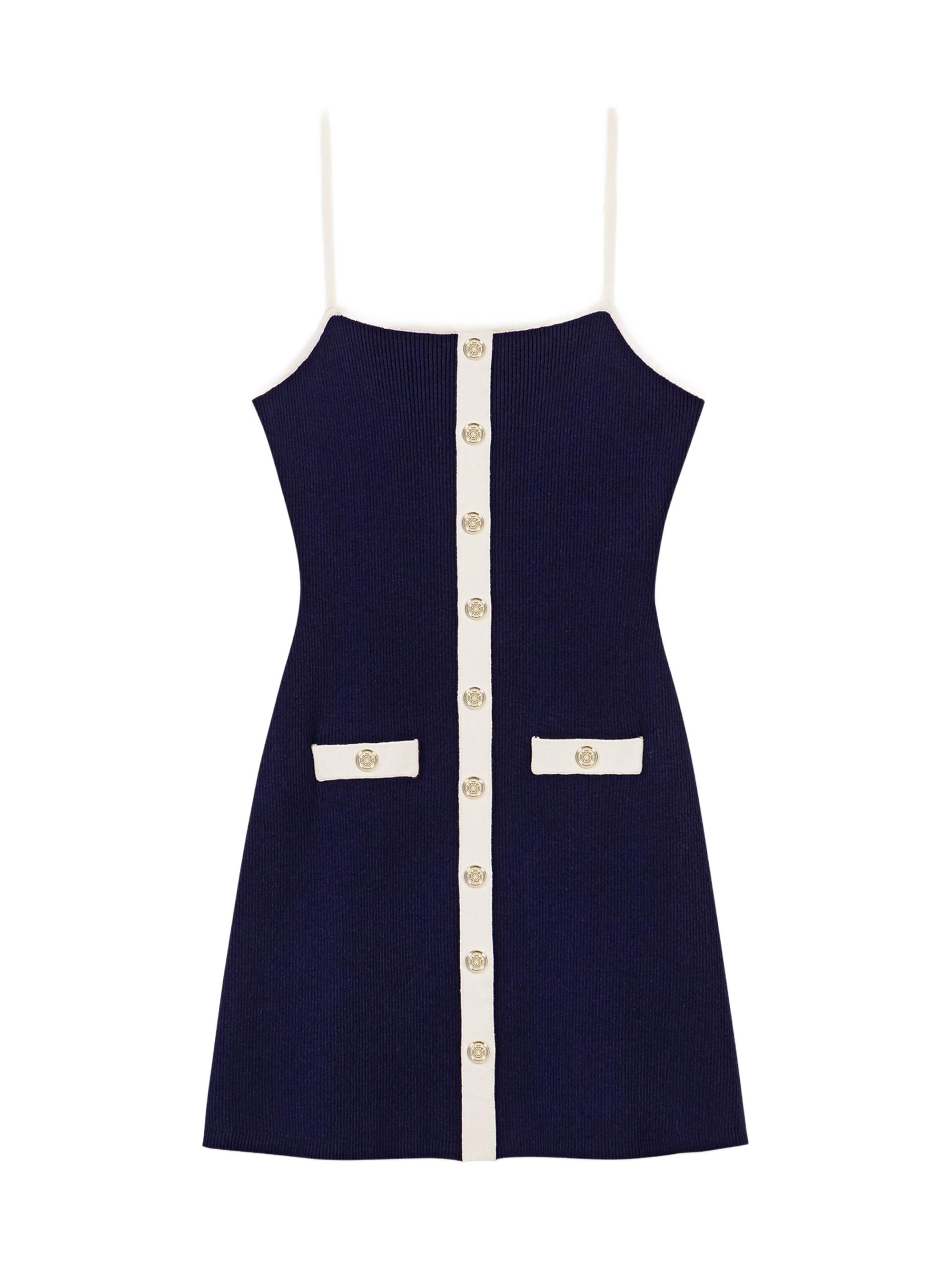 Maje Women's Rib Knit Mini Dress - Navy