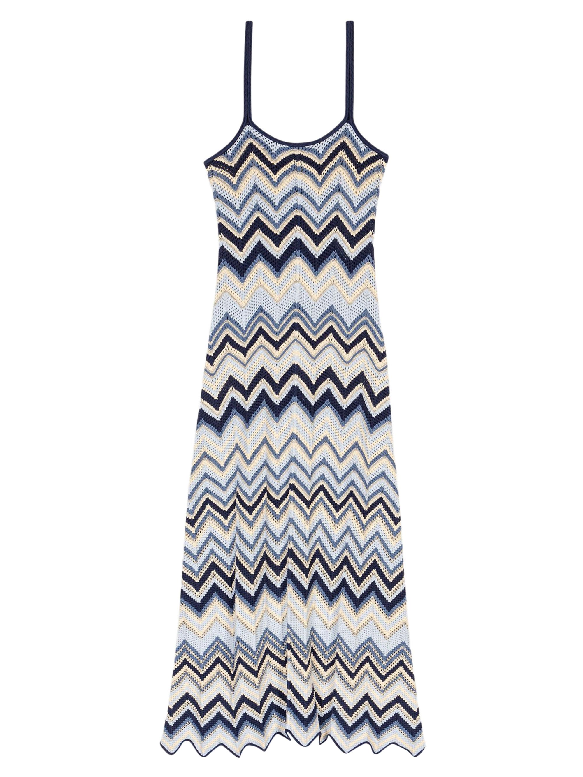 Maje Women's Crochet-Knit Midi Dress - Blue