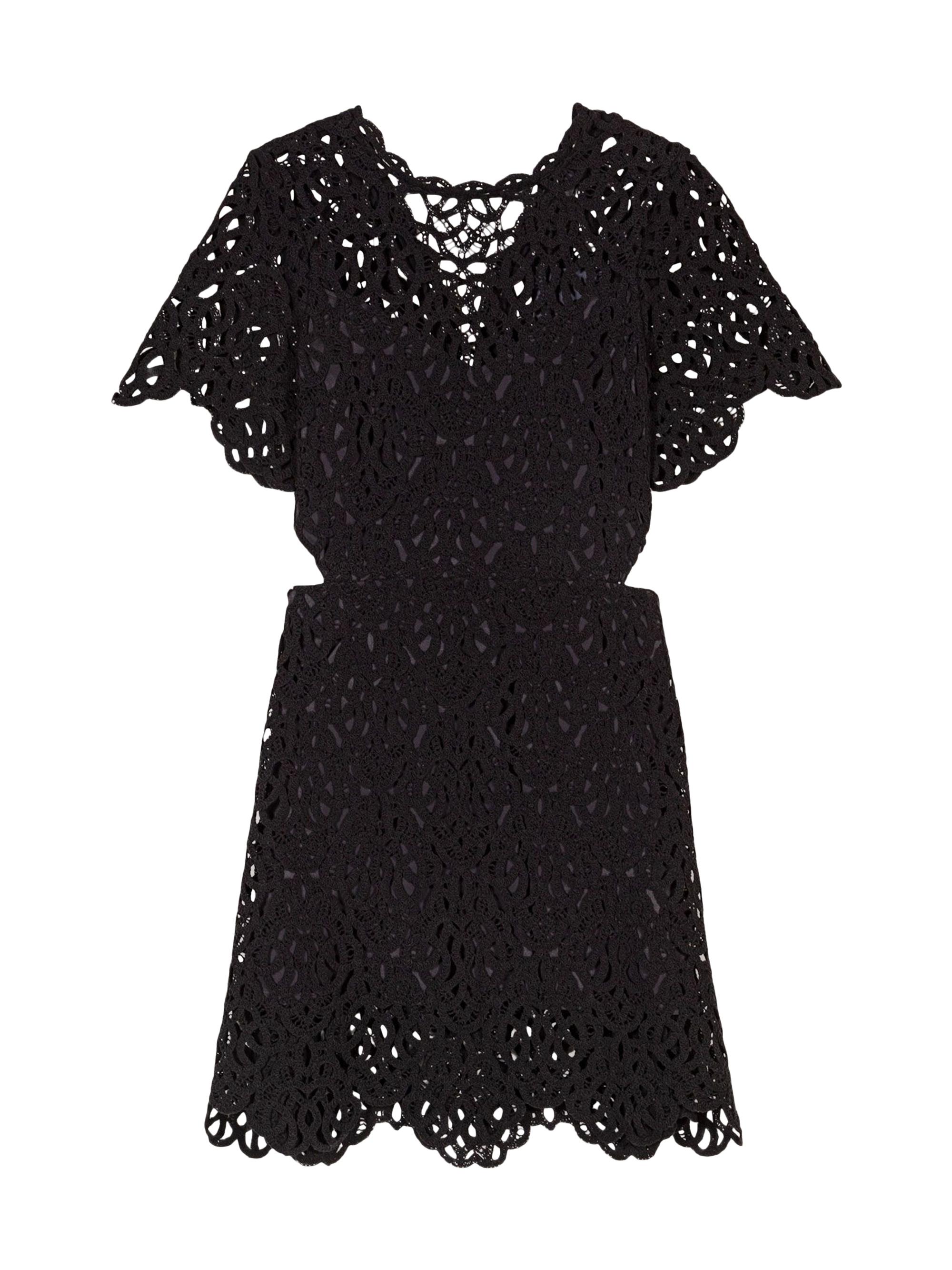 Maje Women's Mini Crochet Dress - Black