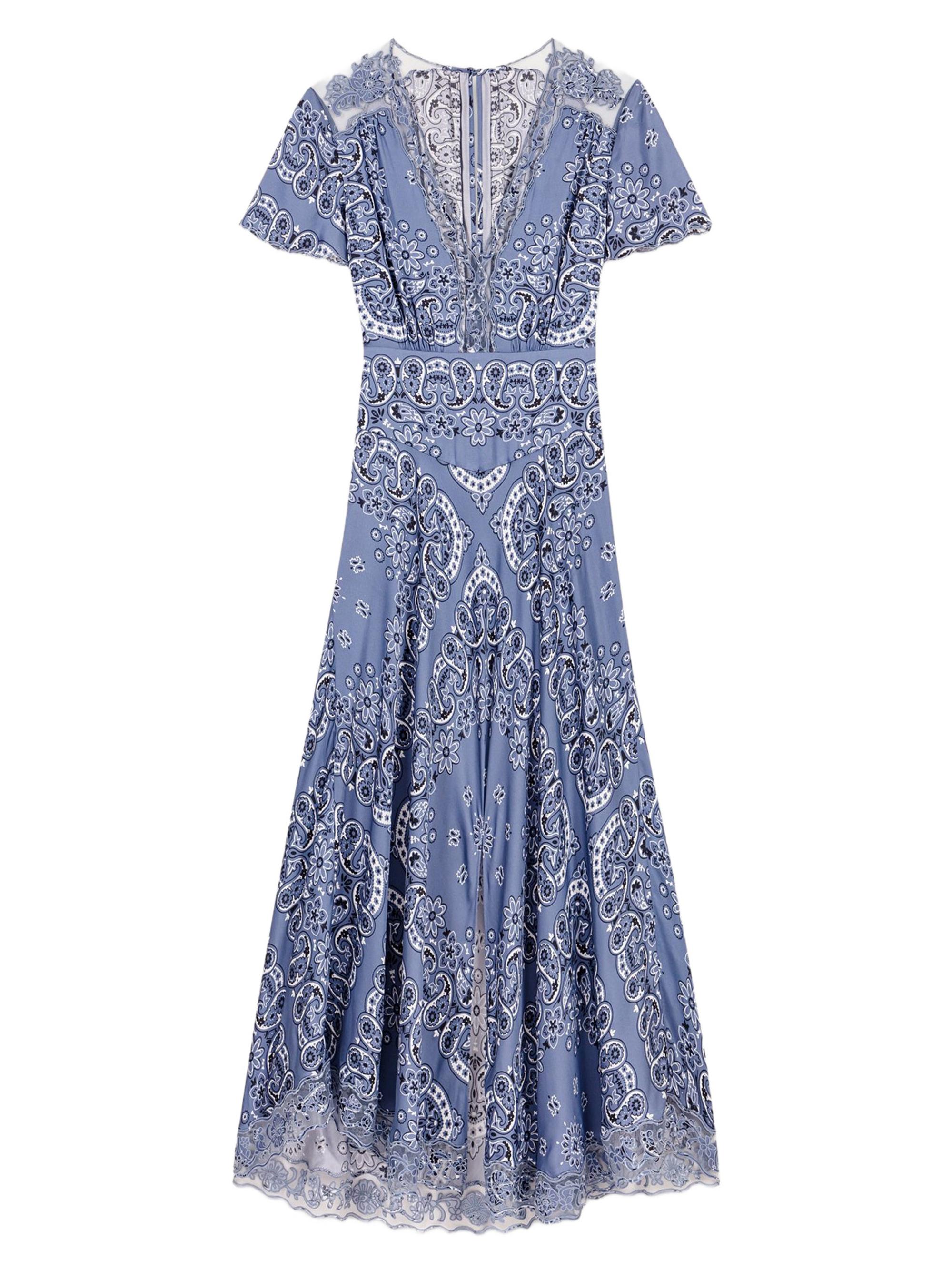 Maje Women's Patterned Flowing Maxi Dress - Blue Bandana Print