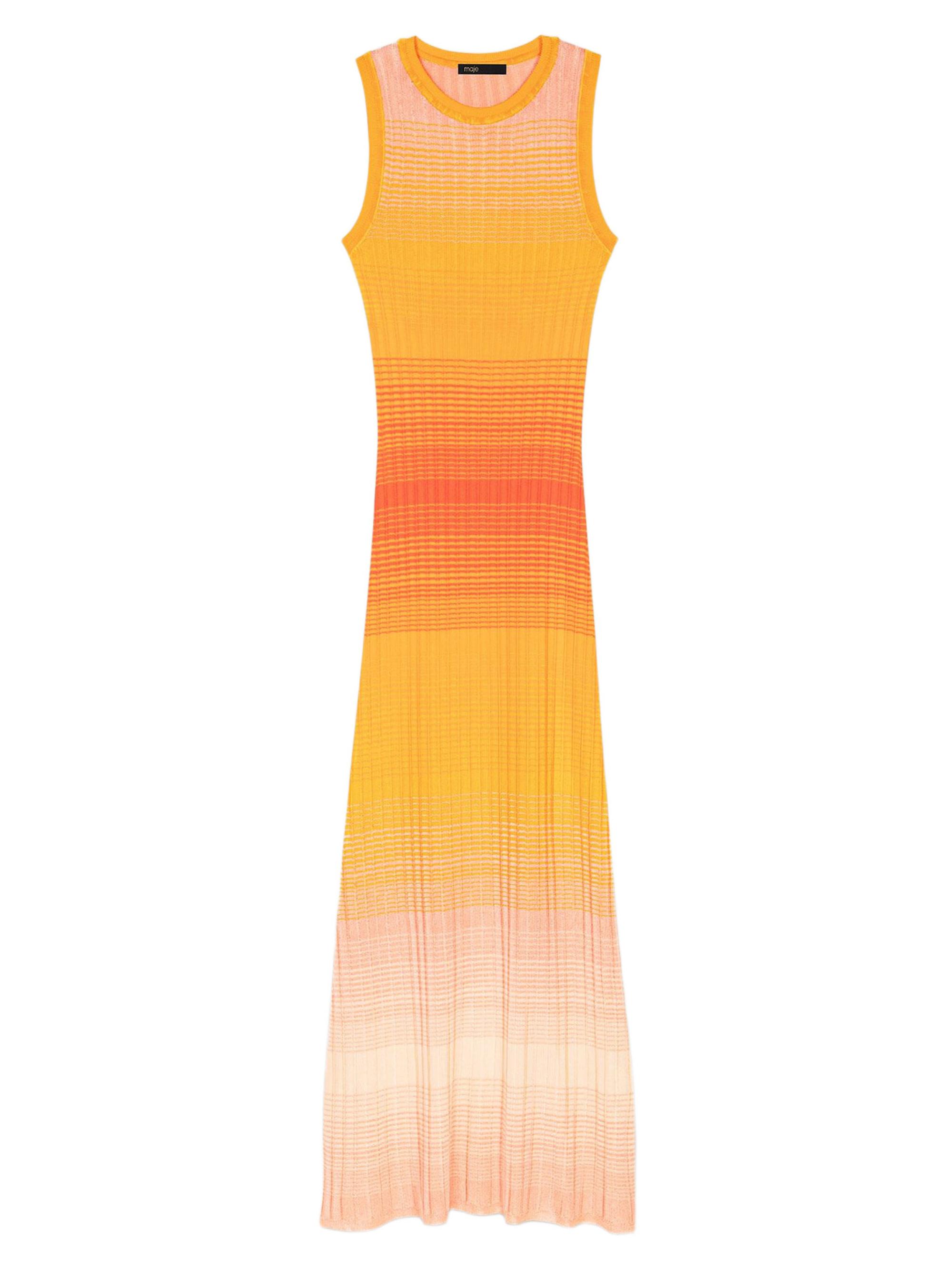 Maje Women's Tie-Dye Knit Midi Dress - Orange