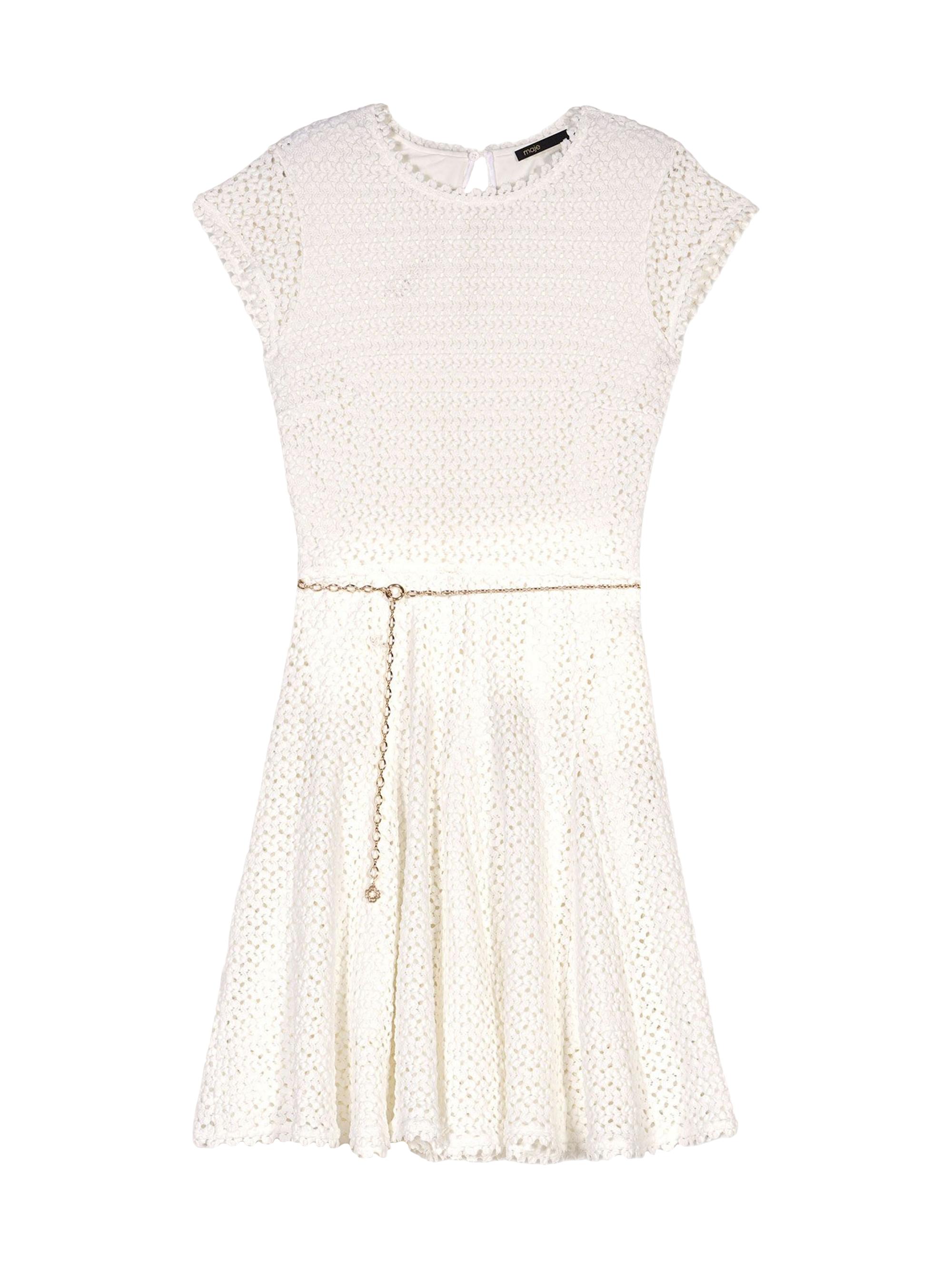 Maje Women's Mini Crochet Dress - White