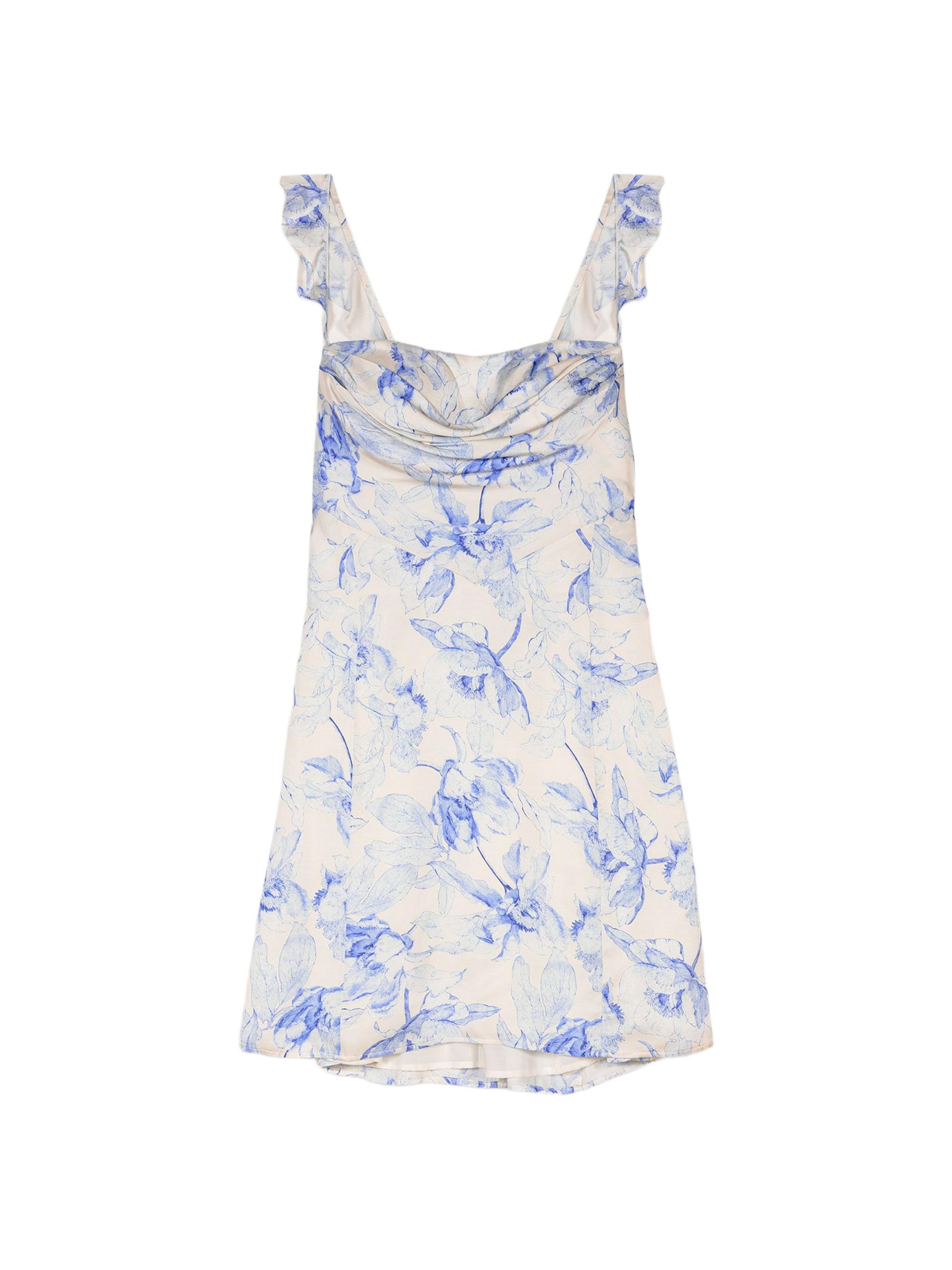 Maje Women's Mini Patterned Dress - Blue Flower Print