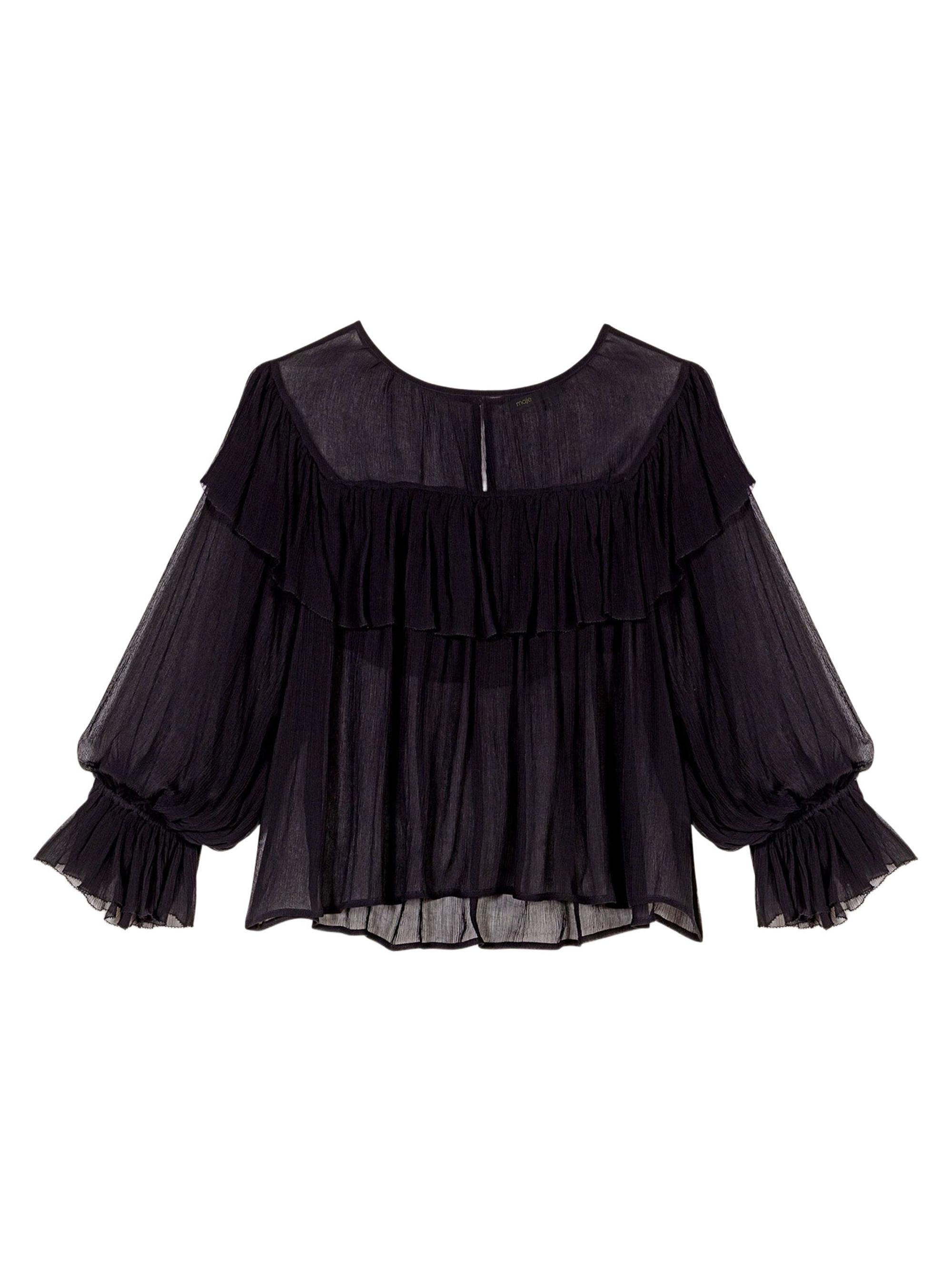 Maje Ruffled Chiffon Top | Saks Fifth Avenue