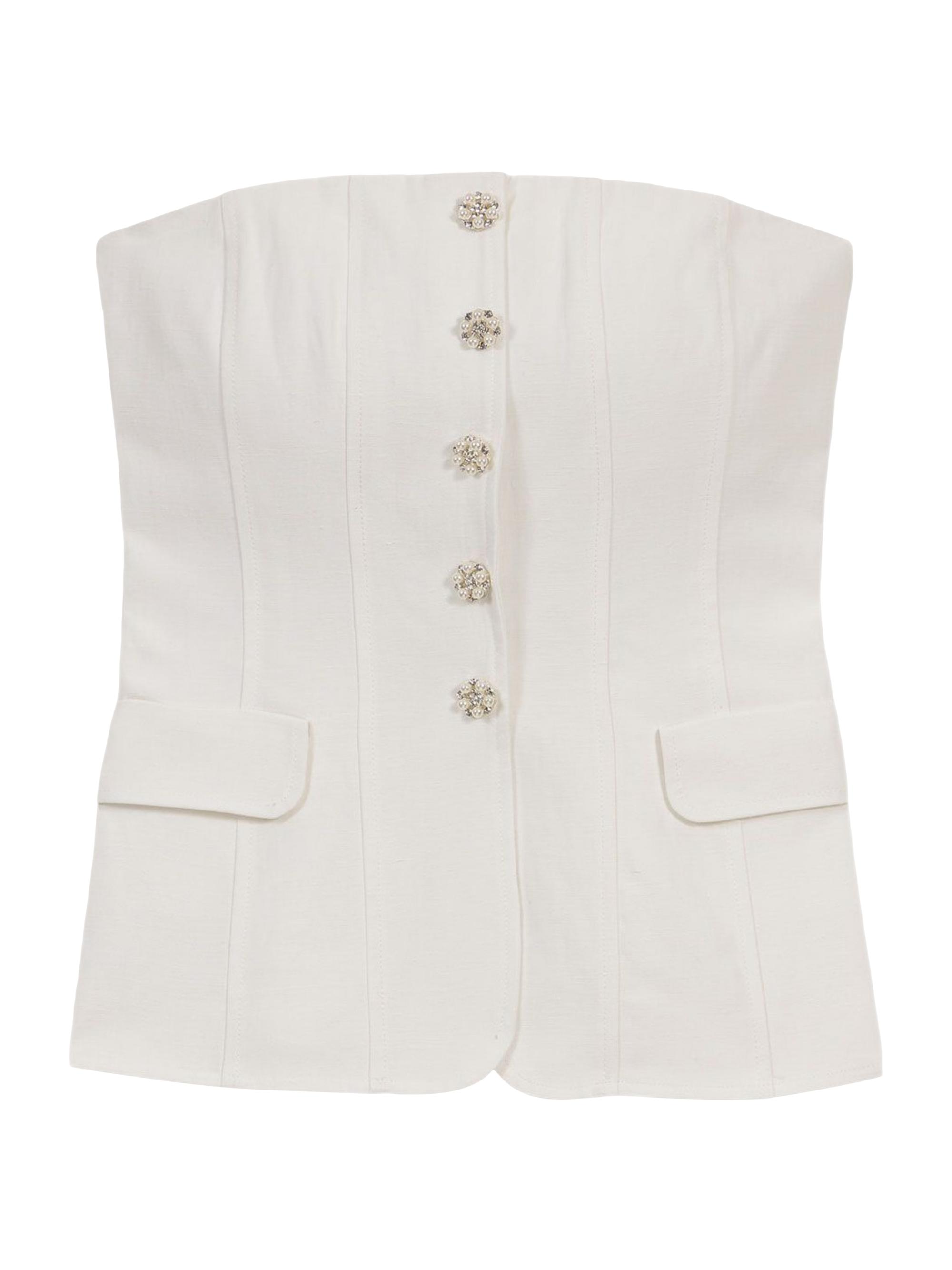 Maje Women's Bustier Top - Ecru