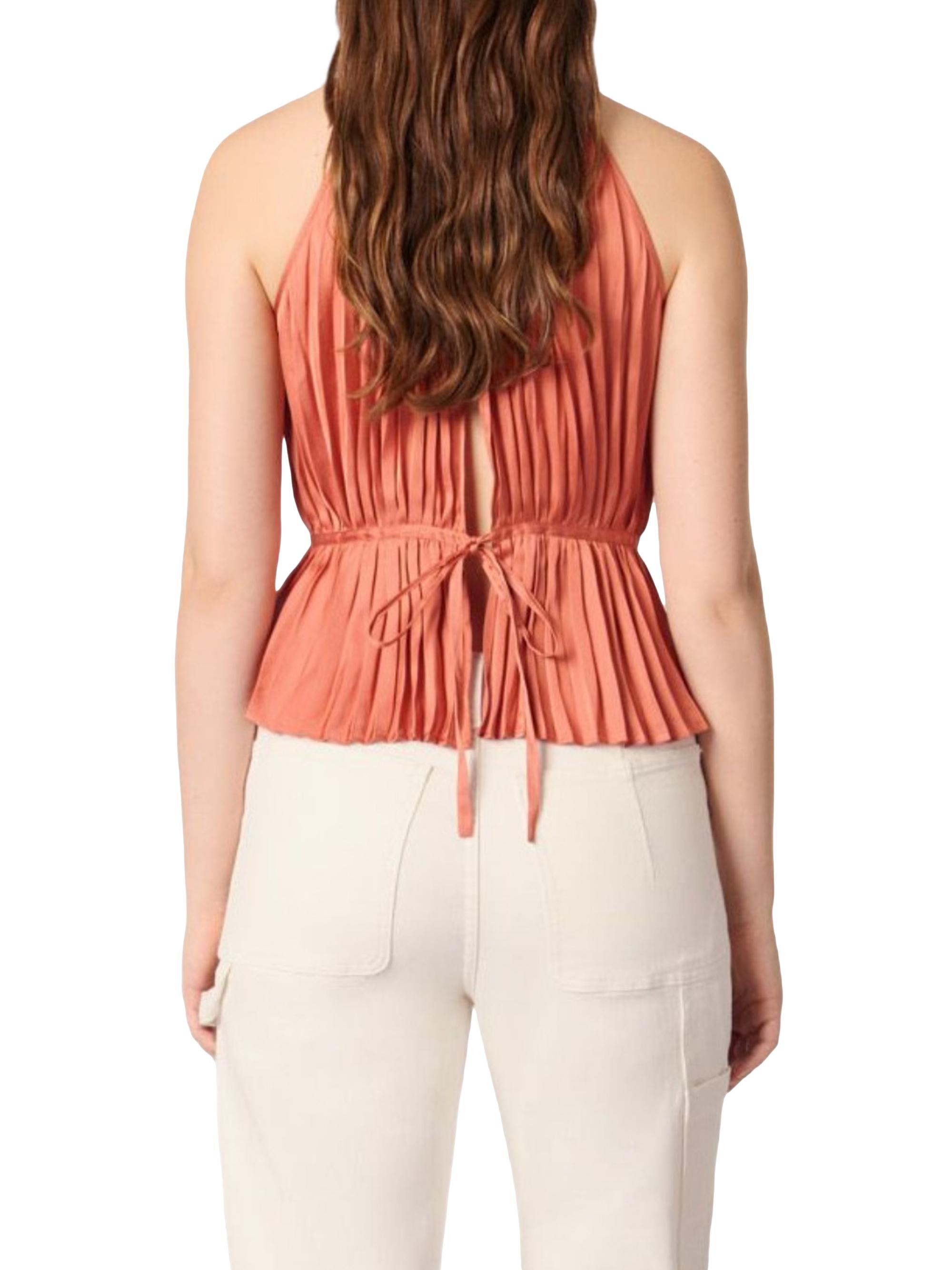 Maje Sleeveless Pleated Halter Top | Saks Fifth Avenue