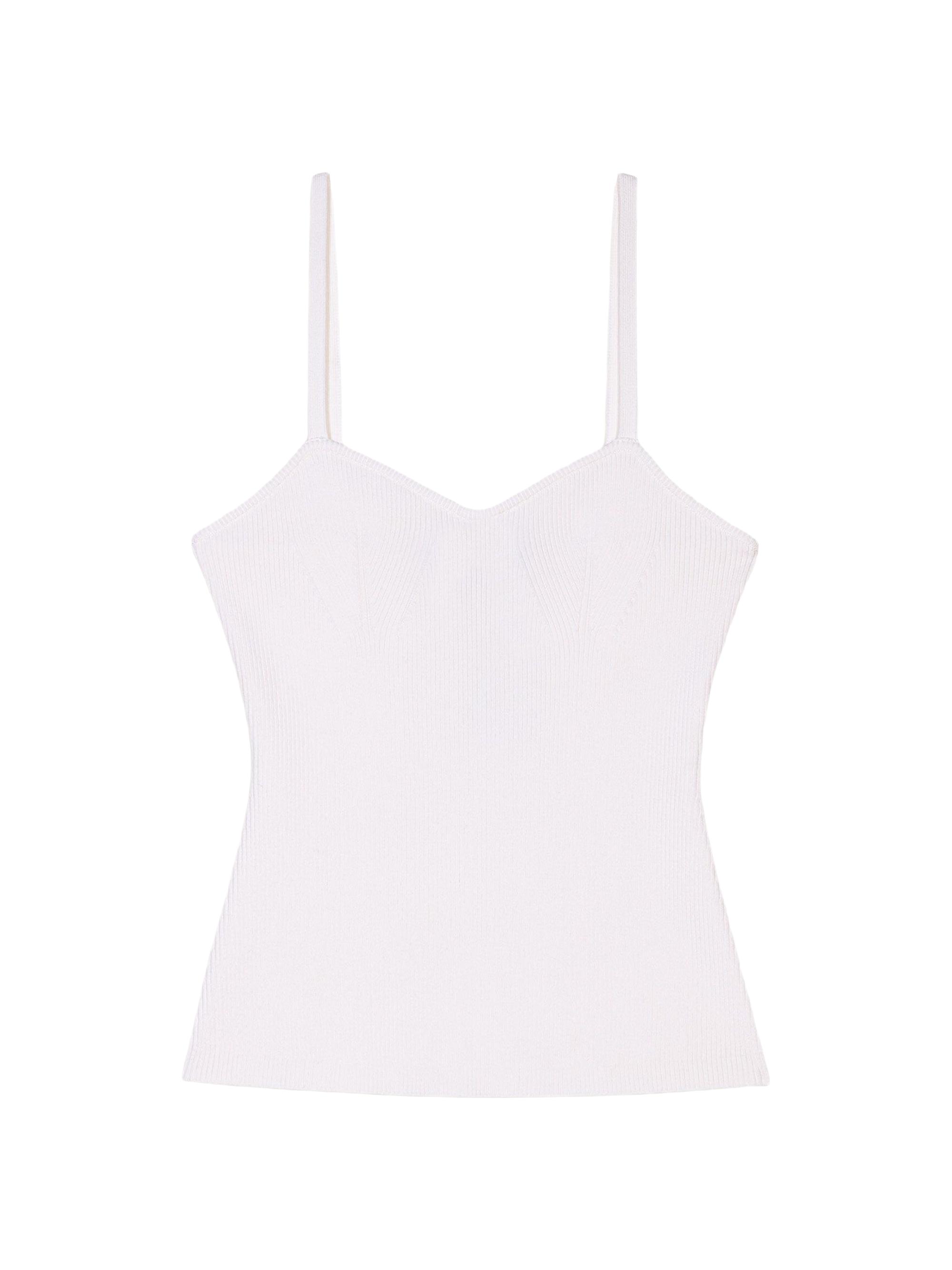 Maje Women's Rib Knit Top - White