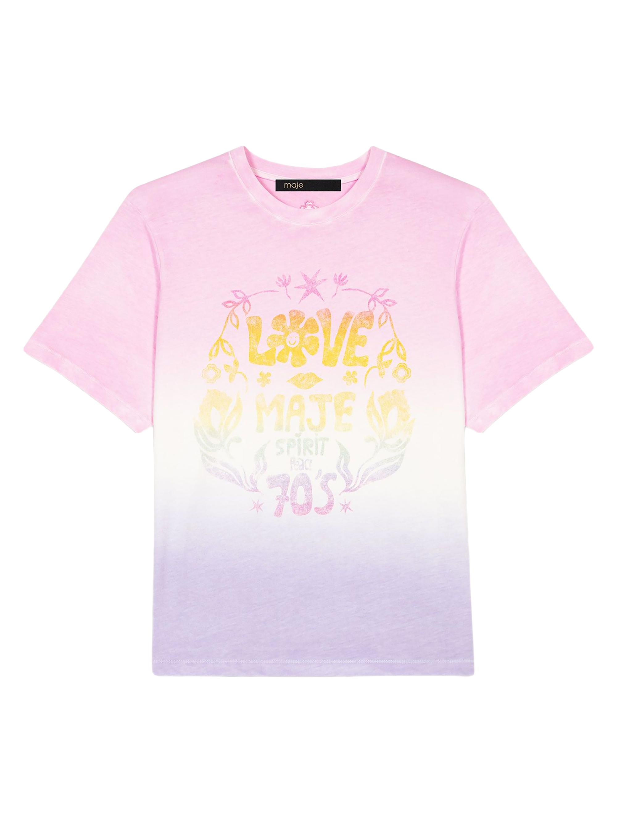 Maje Women's Printed T-Shirt - Pink